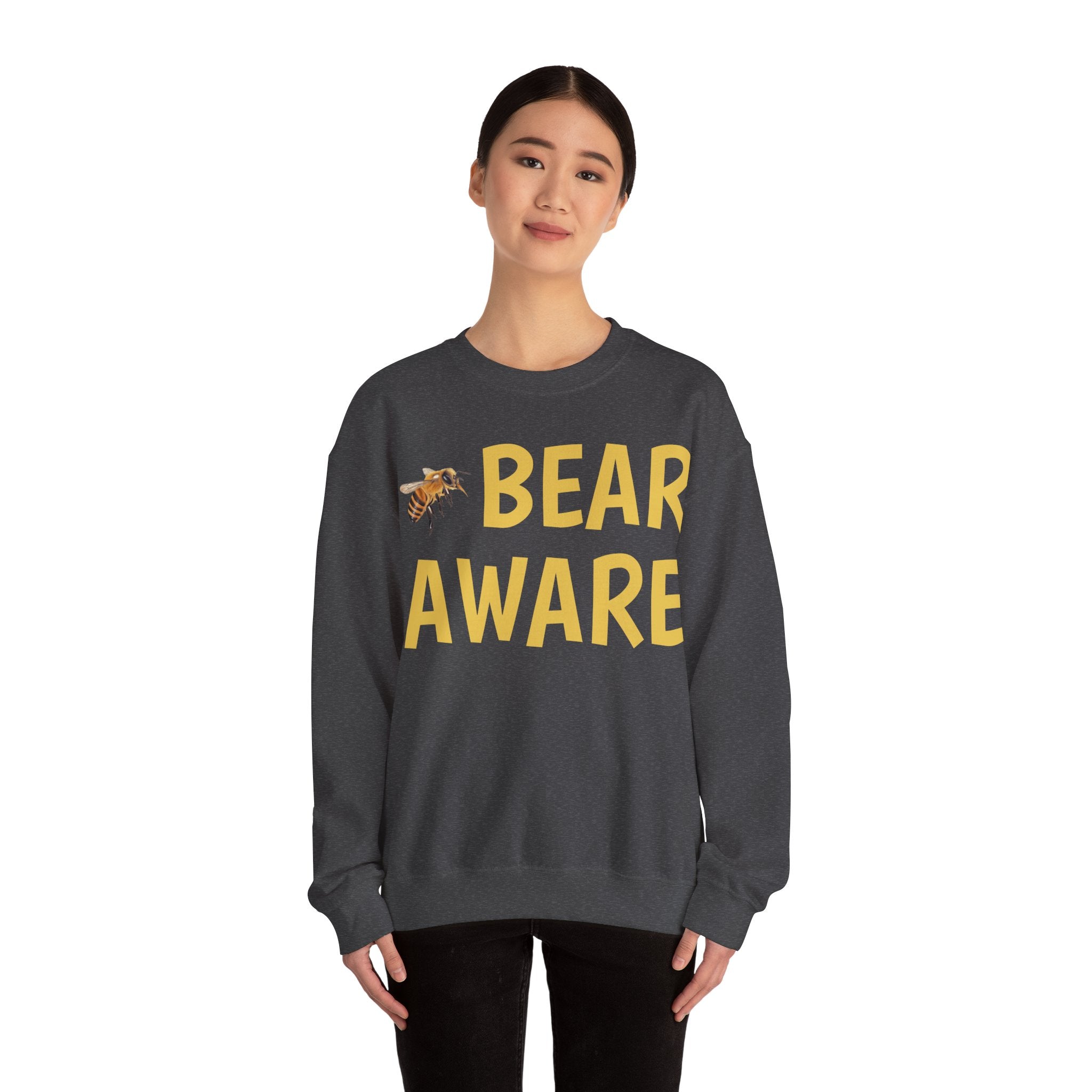 Bear Aware Unisex Crewneck Sweatshirt — Nature-Lover Eco Graphic Pullover