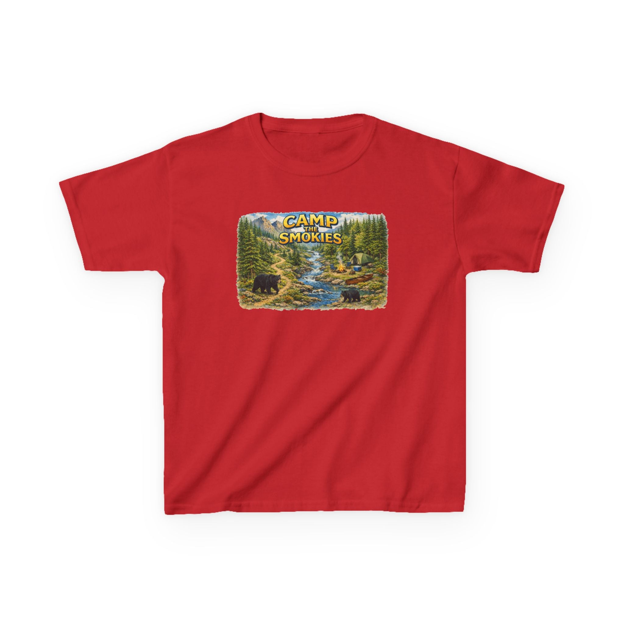 Kids Camp The Smokies T-Shirt — Scenic Smoky Mountains Camp Tee