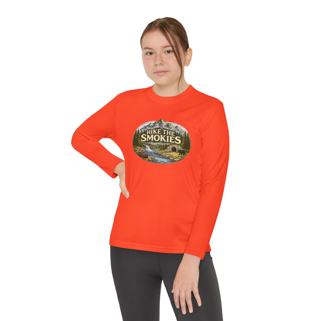 Youth Long Sleeve Tee — "Hike the Smokies" Nature Graphic