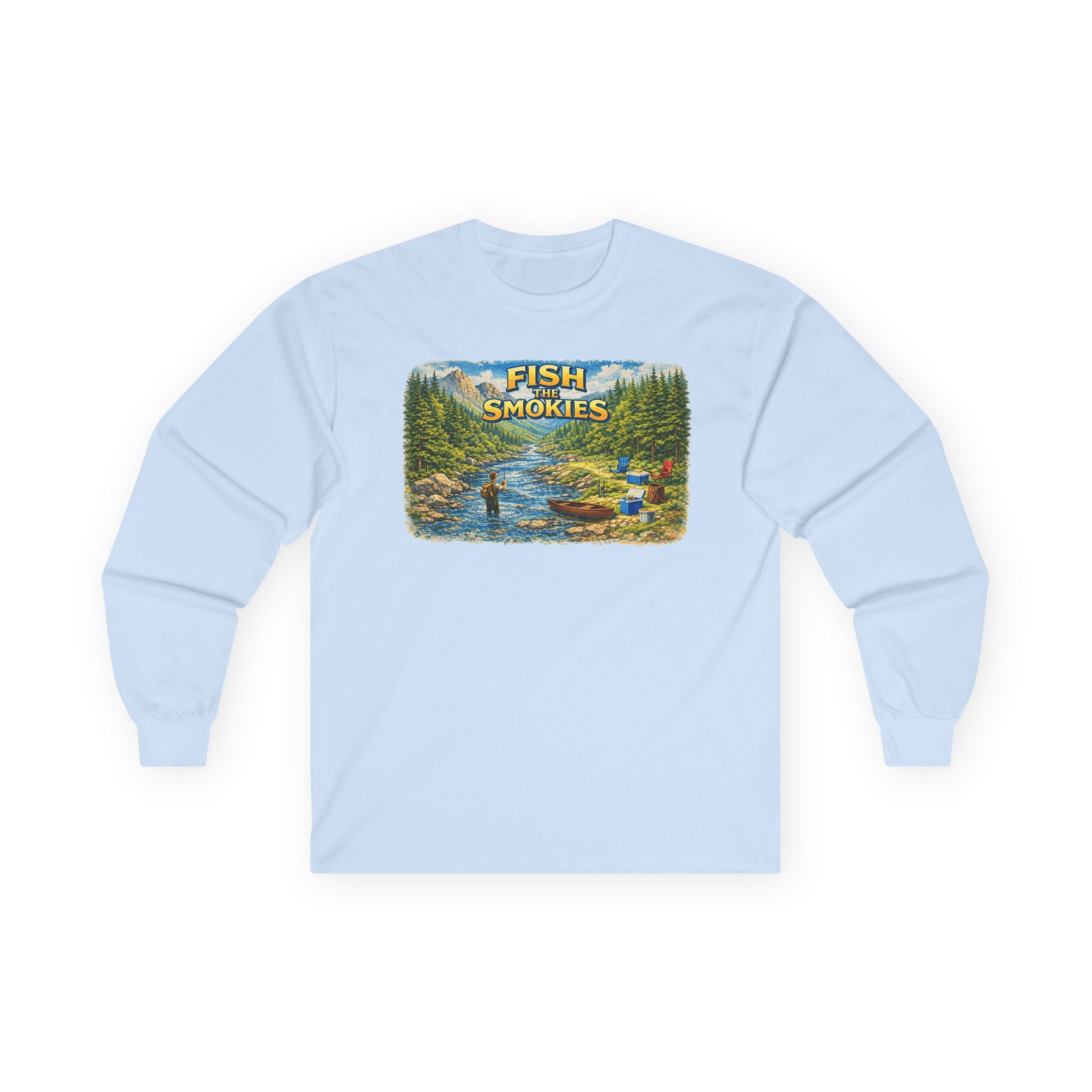 Fish the Smokies Long Sleeve Unisex Tee — Scenic Mountain Fly Fishing Shirt