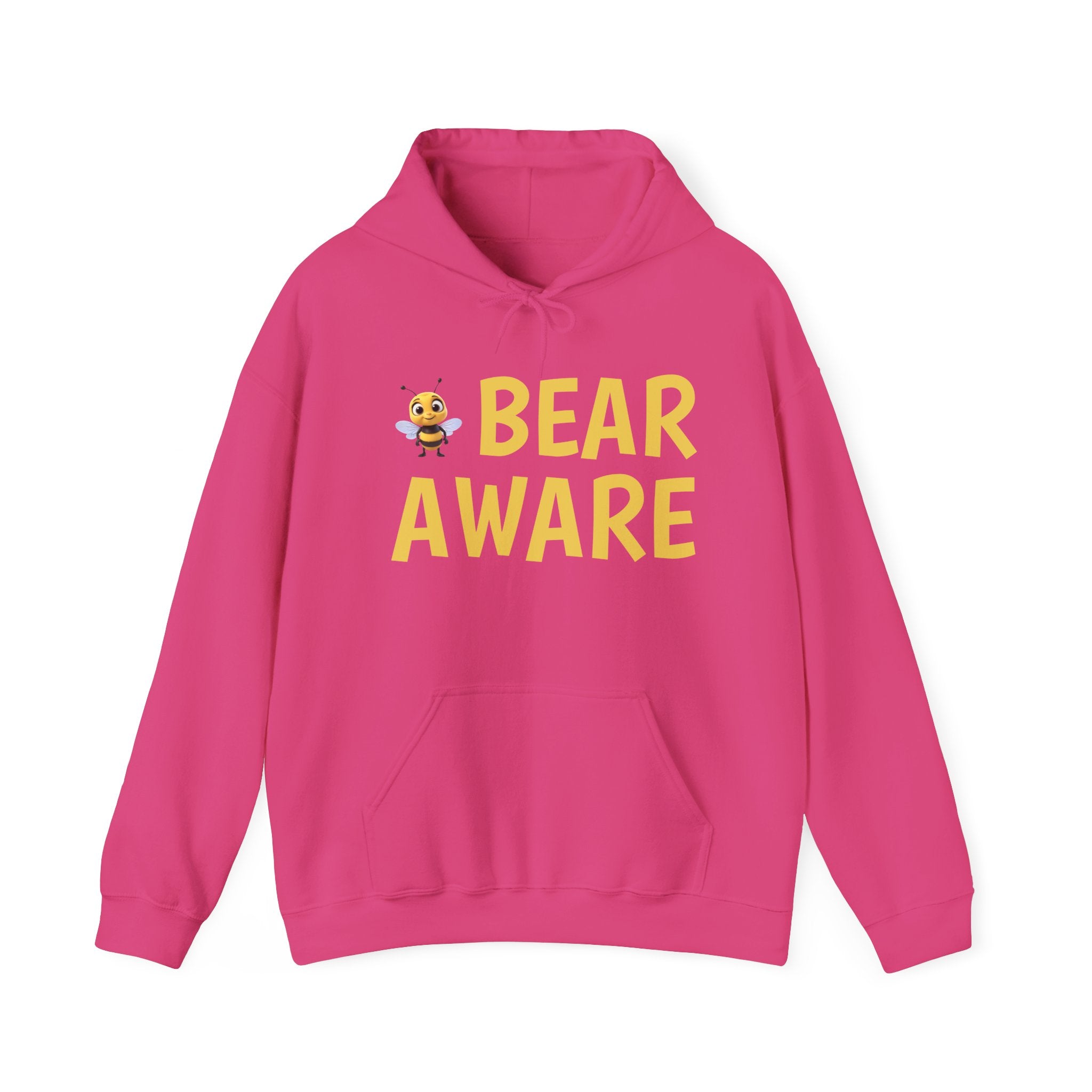 Bear Aware  Unisex Hoodie — Cute Bee Graphic Pullover