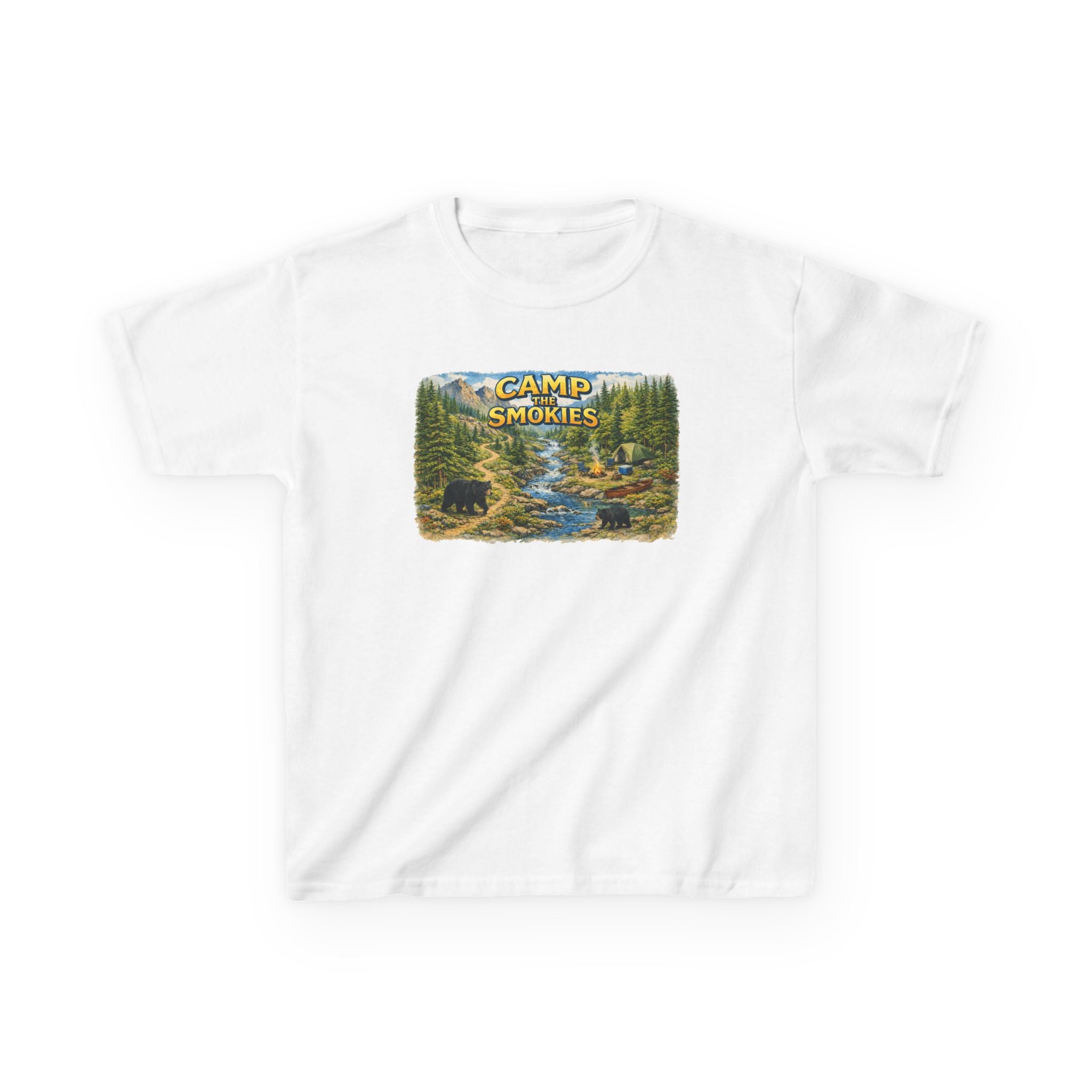 Kids Camp The Smokies T-Shirt — Scenic Smoky Mountains Camp Tee