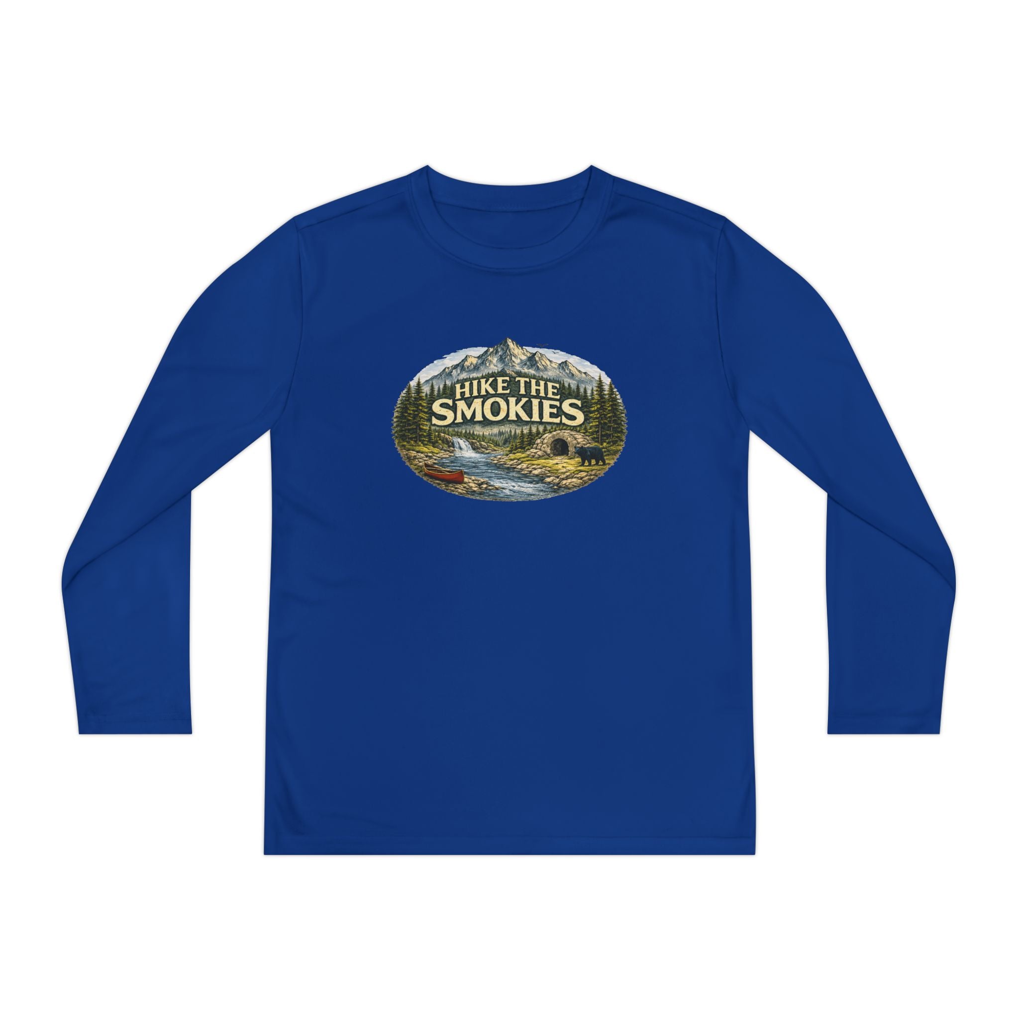 Youth Long Sleeve Tee — "Hike the Smokies" Nature Graphic