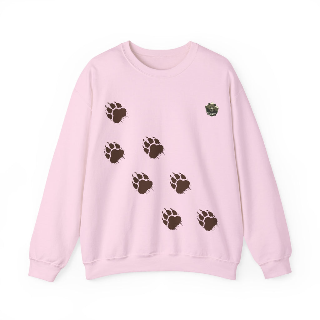 Muddy Bear Paw Tracks - Unisex Pullover Sweatshirt