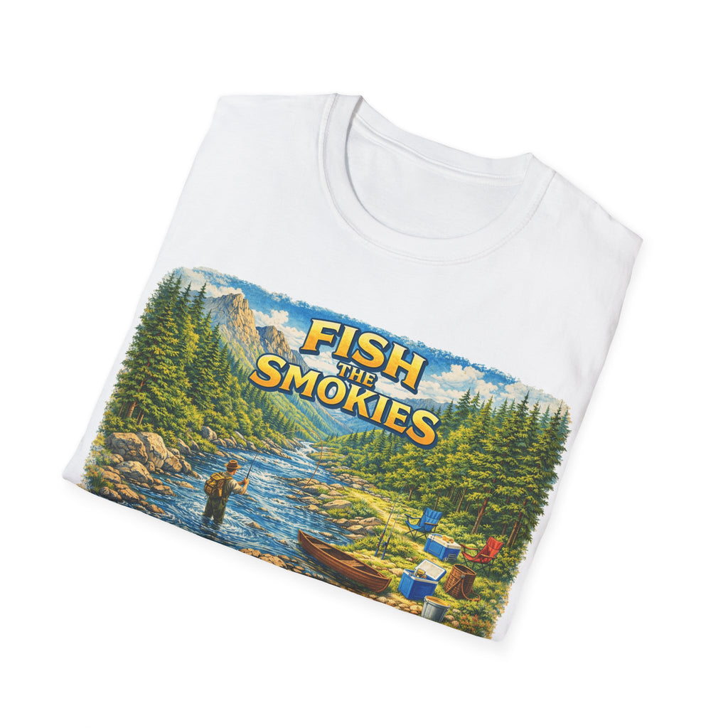 Fish the Smokies Unisex T-Shirt — Scenic Fishing River Graphic Tee