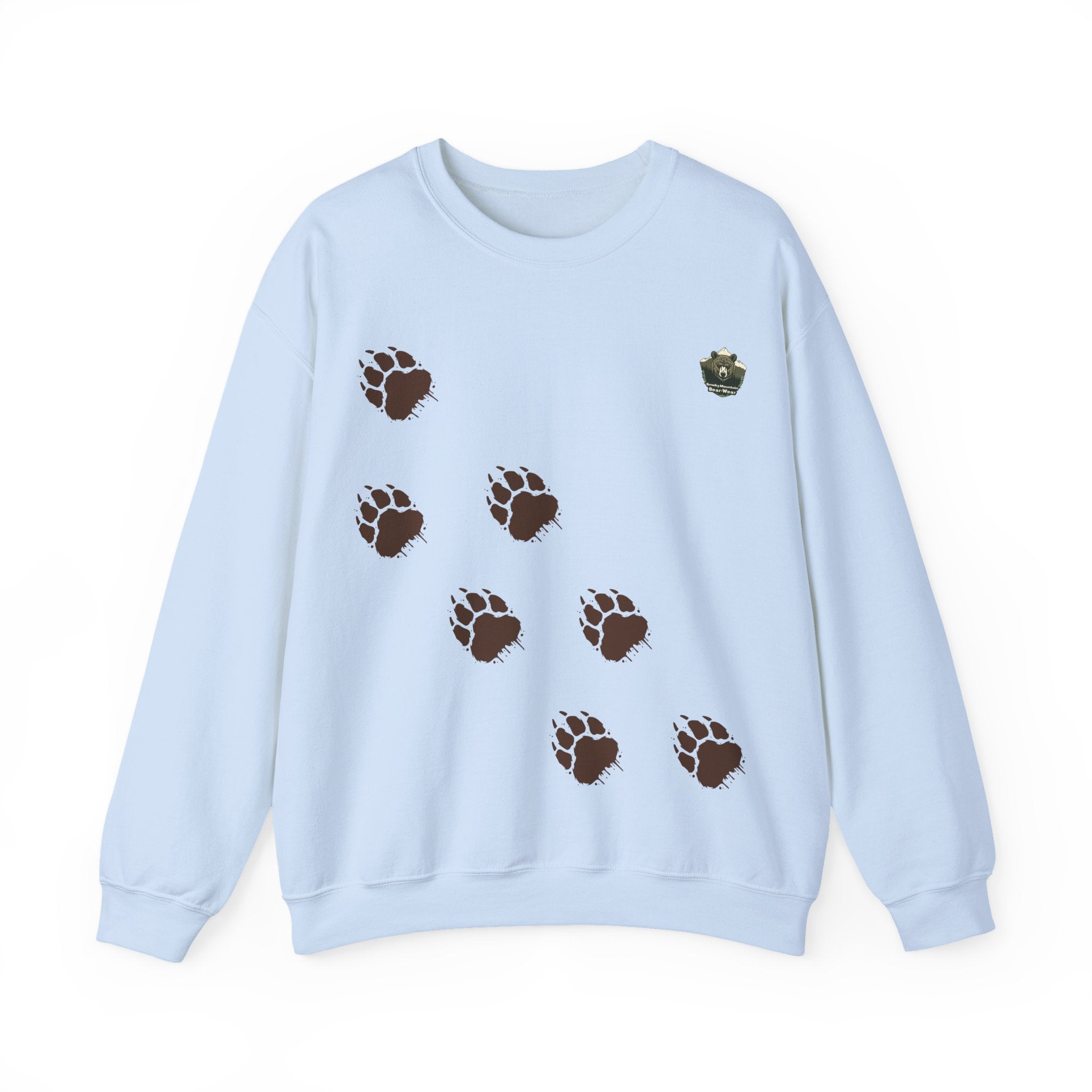 Muddy Bear Paw Tracks - Unisex Pullover Sweatshirt