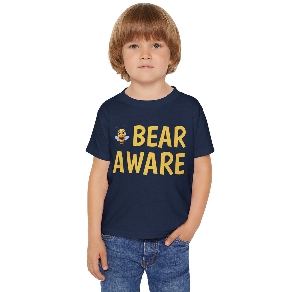 Bear Aware Toddler T-Shirt — Cute Bee Graphic Kids Tee