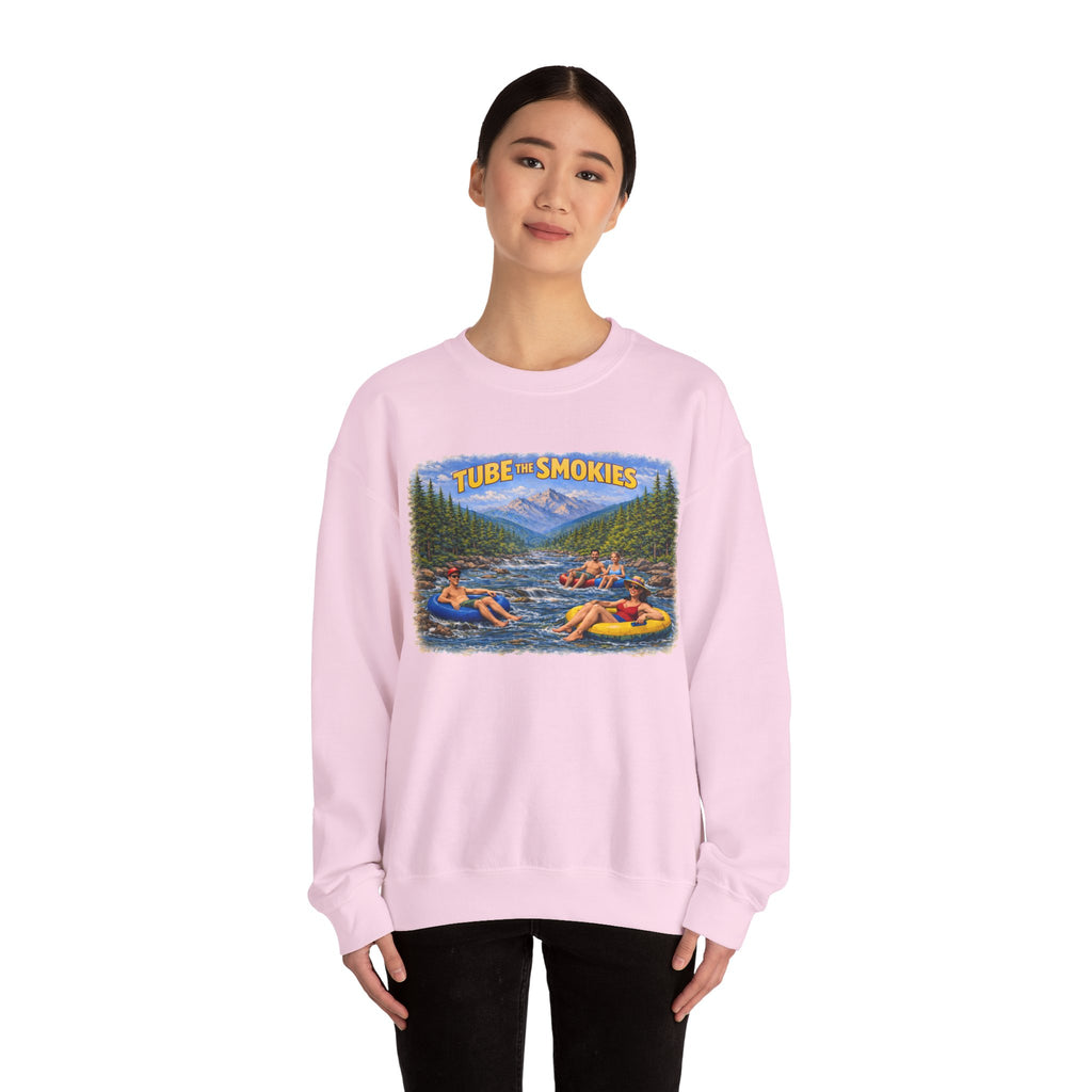 Tube the Smokies Crewneck Sweatshirt – Scenic River Tubing Graphic