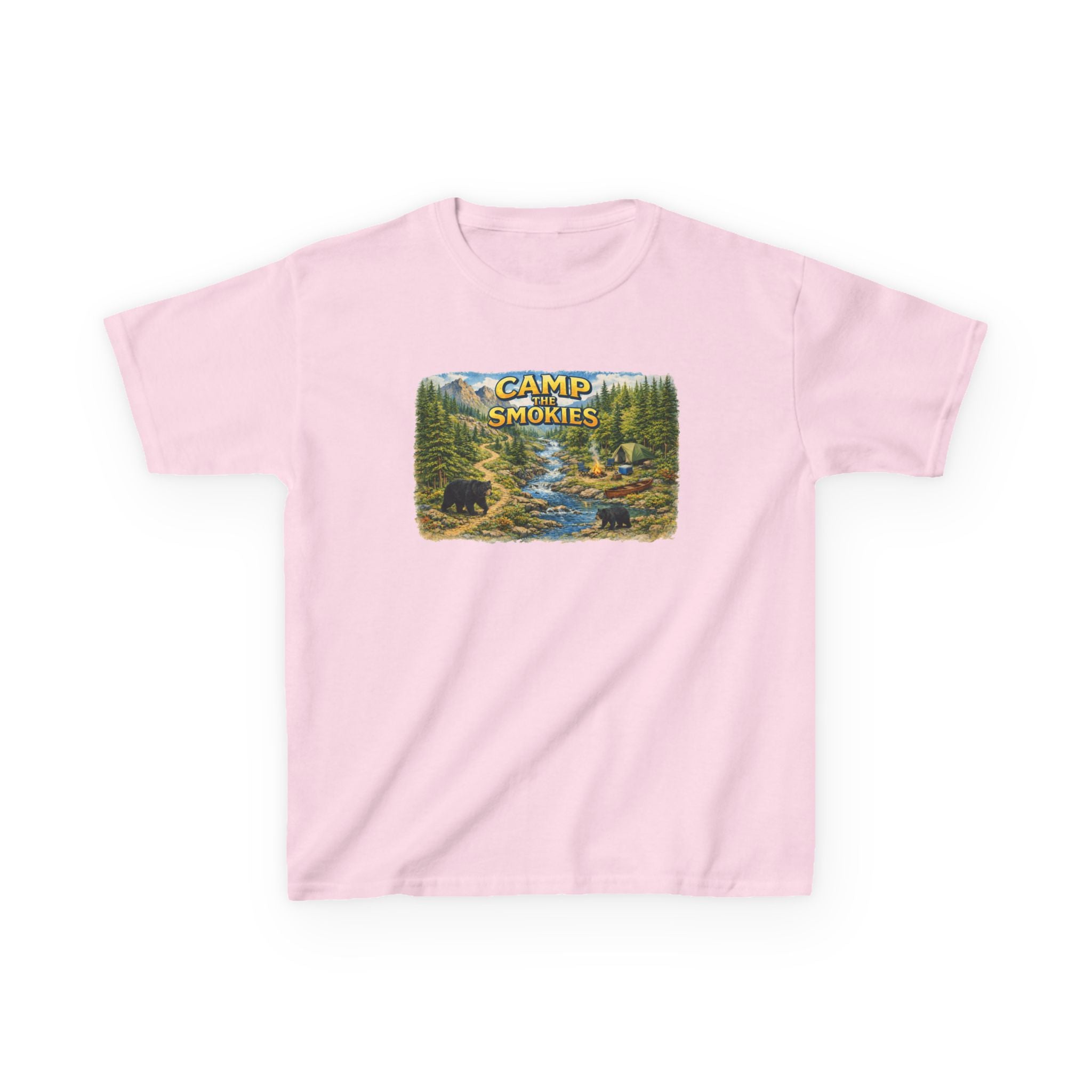 Kids Camp The Smokies T-Shirt — Scenic Smoky Mountains Camp Tee