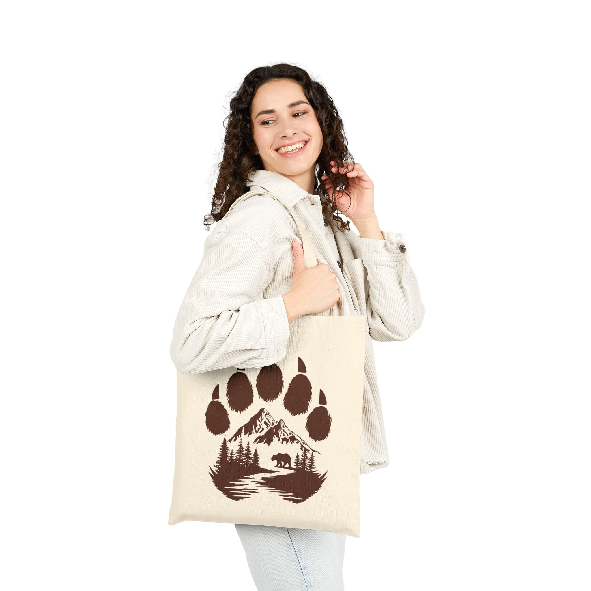 Canvas Tote Bag - Bear Paw Mountain Scene Eco Shopper