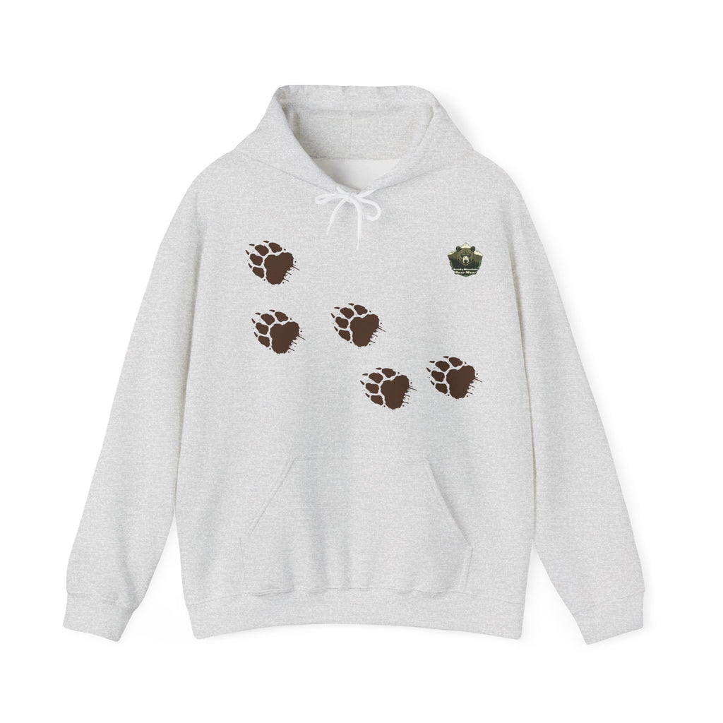 Muddy Bear Paw Tracks Unisex Hoodie  - Wildlife Awarenesas