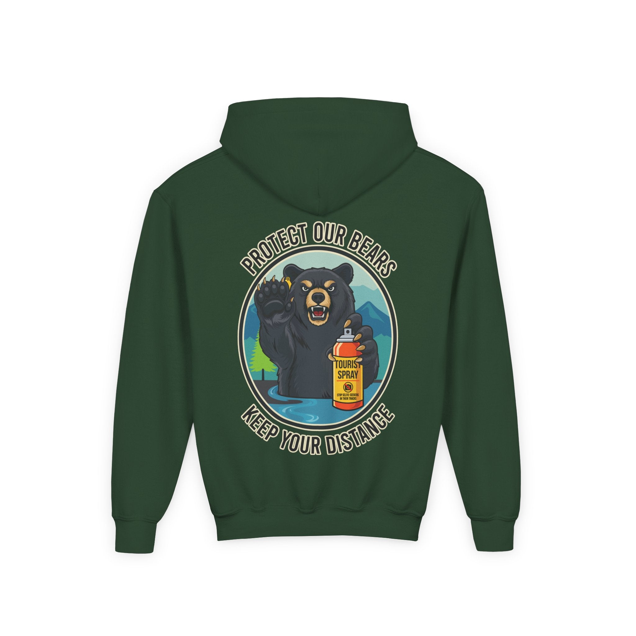 Bear Safety Youth Hoodie — "Protect Our Bears, Keep Your Distance"