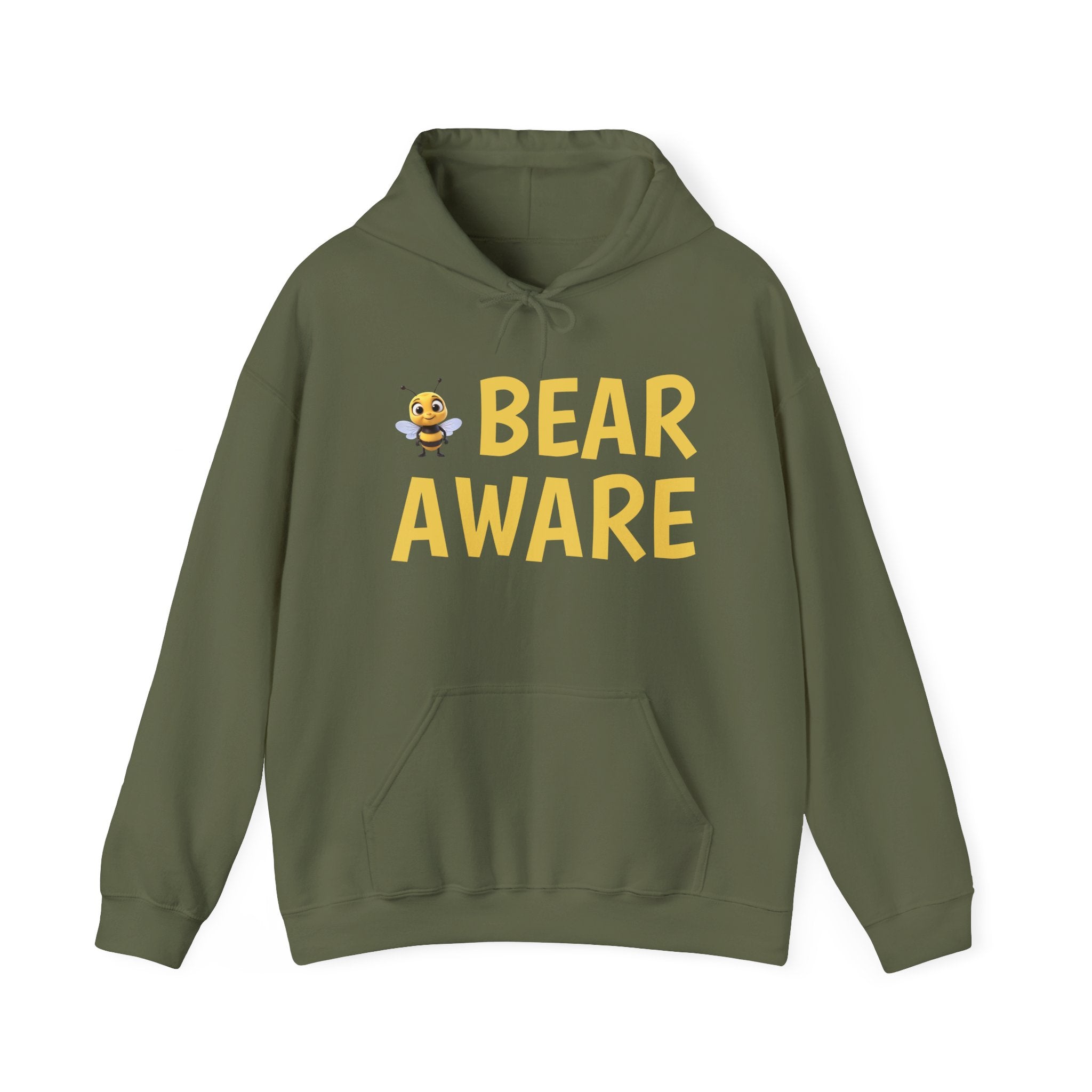 Bear Aware  Unisex Hoodie — Cute Bee Graphic Pullover