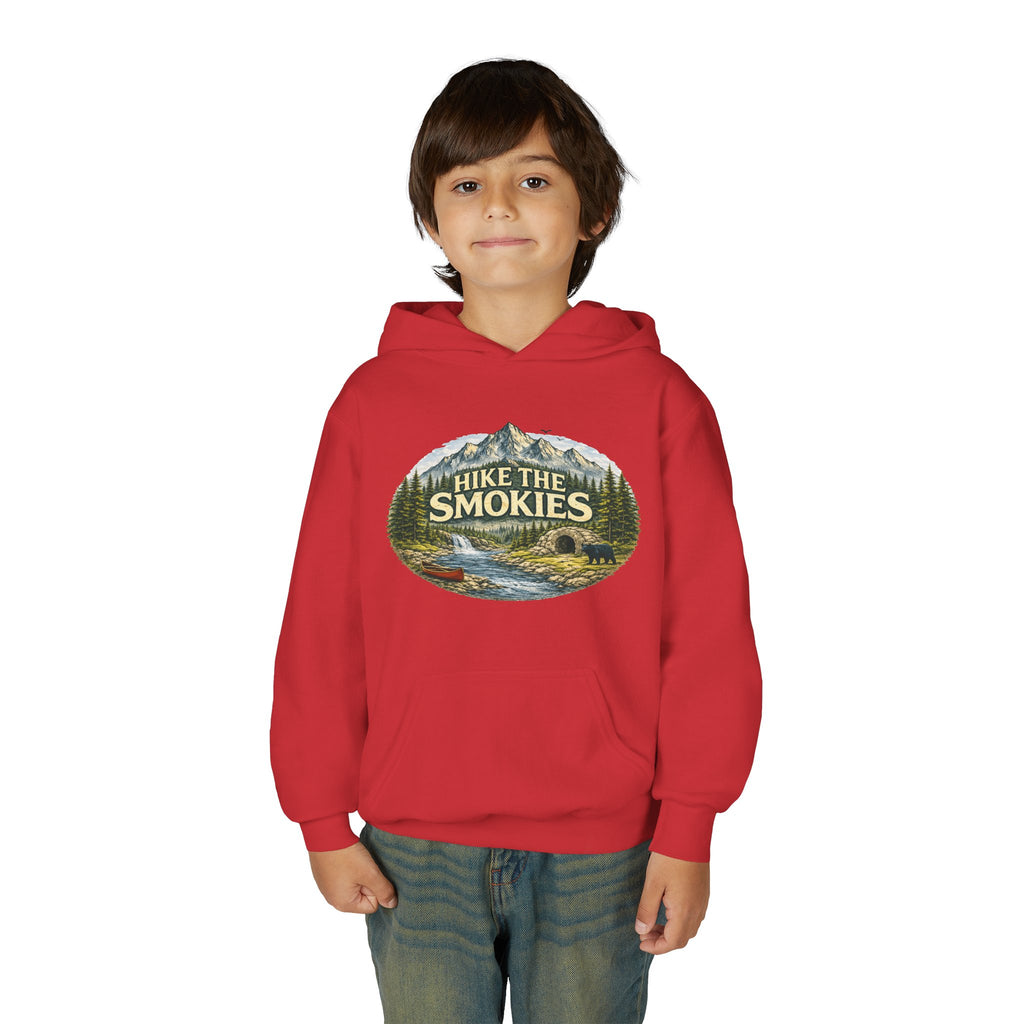 Youth Hoodie - 'Hike the Smokies' Mountain Camping Graphic