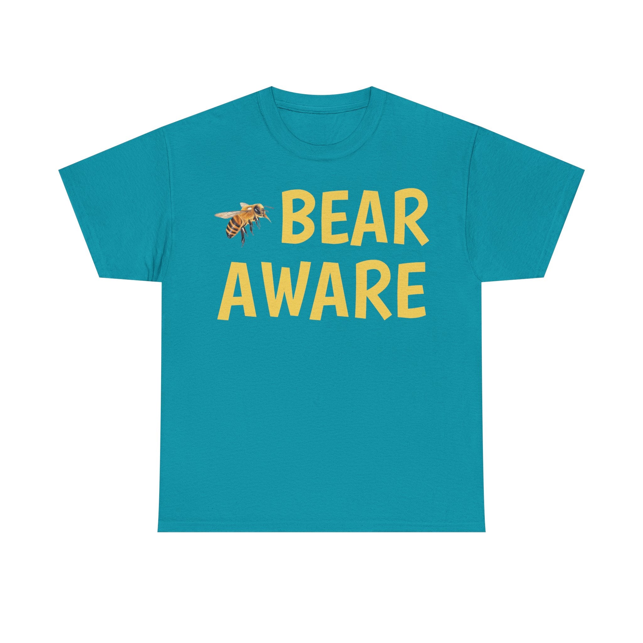 Bear Aware Unisex Tee — Funny Nature T-Shirt with Bee Graphic