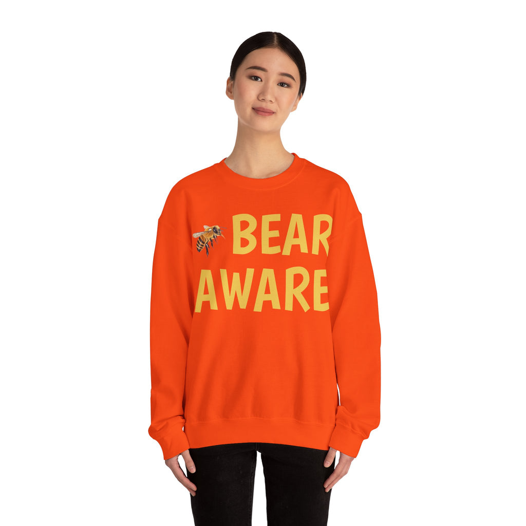 Bear Aware Unisex Crewneck Sweatshirt — Nature-Lover Eco Graphic Pullover