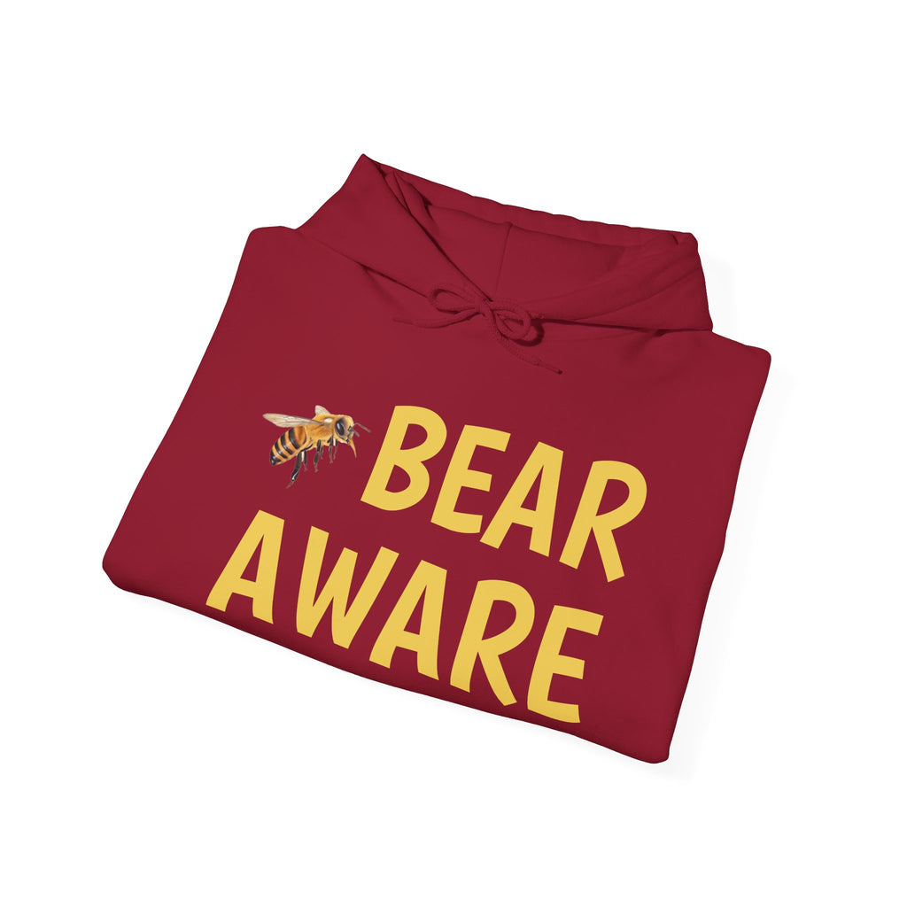 Bear Aware Hoodie - Cute Bear Illustration Wildlife Conservation Pullover