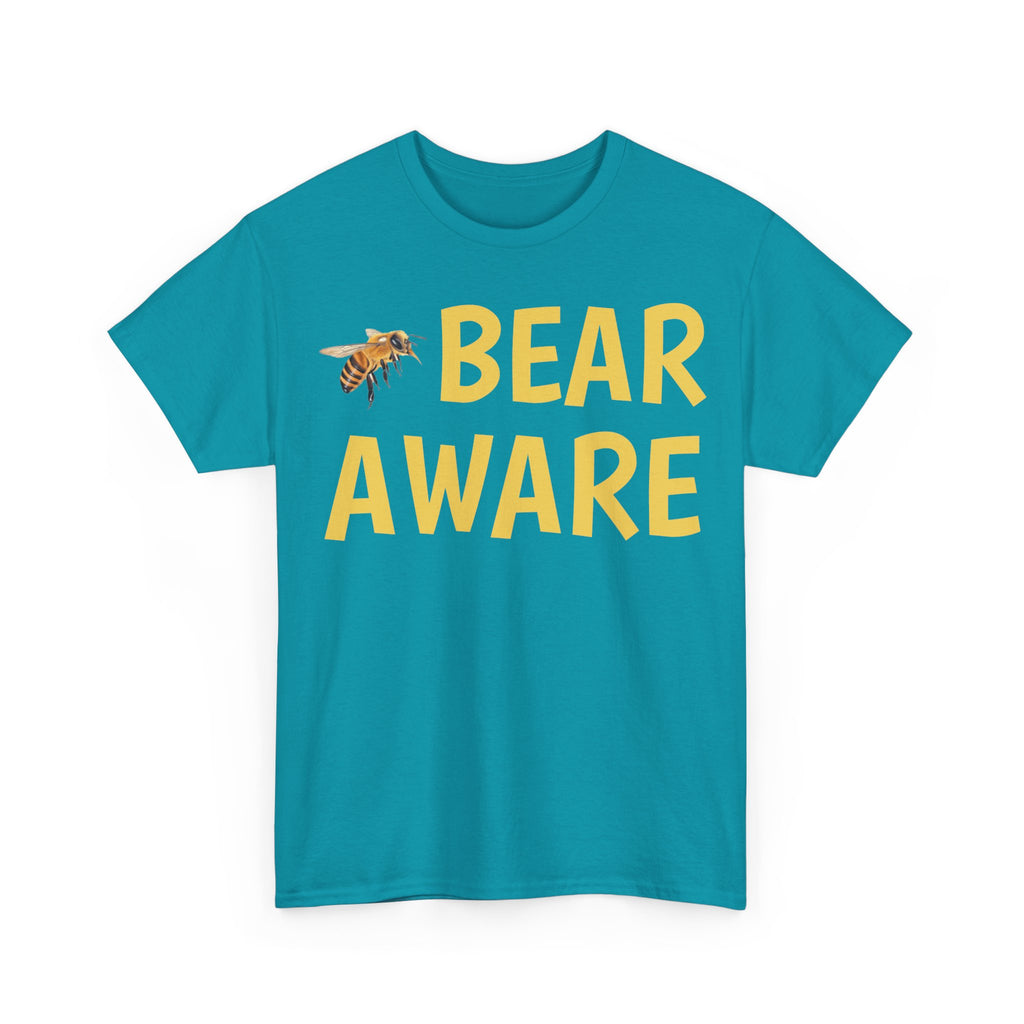 Bear Aware Unisex Tee — Funny Nature T-Shirt with Bee Graphic