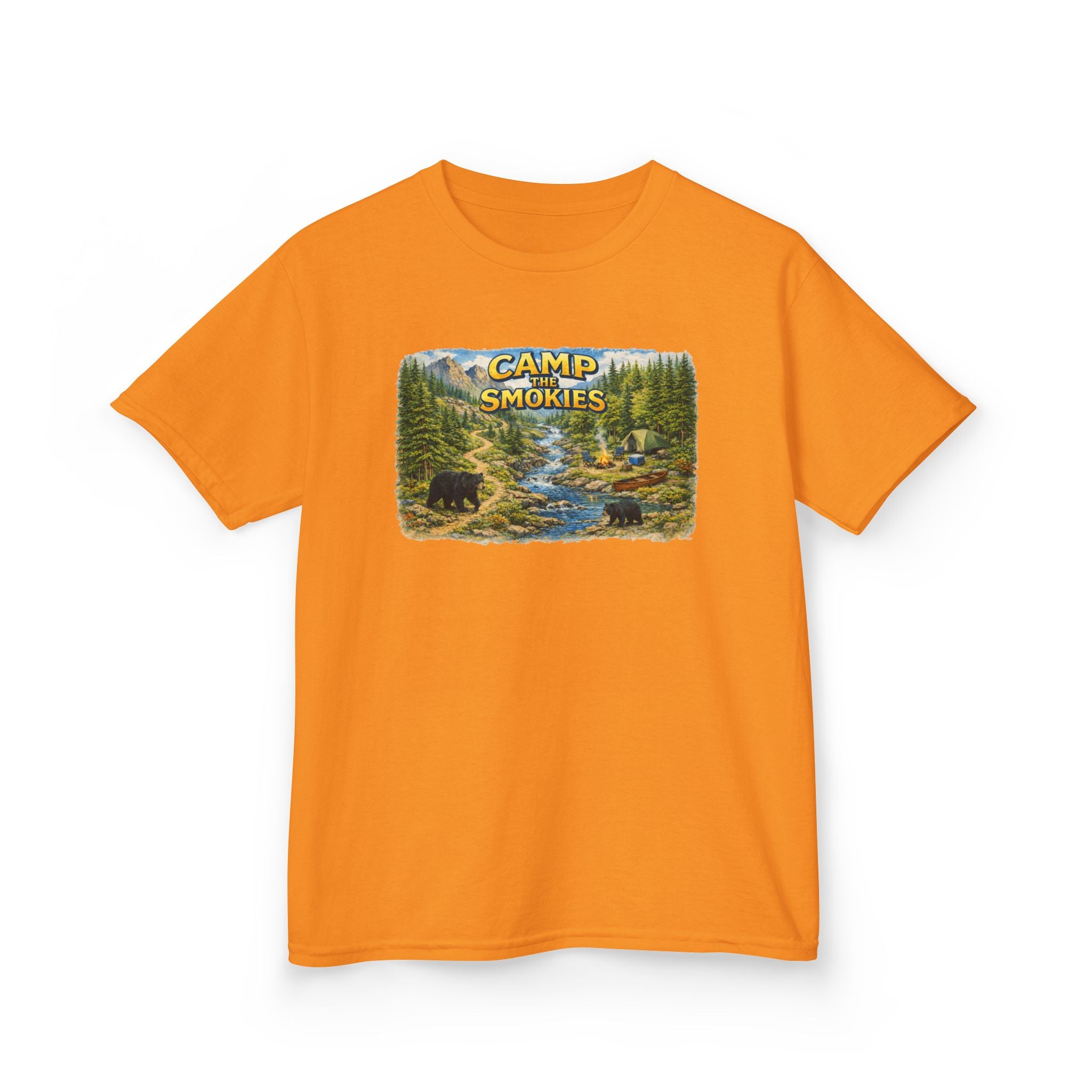 Kids Camp The Smokies T-Shirt — Scenic Smoky Mountains Camp Tee