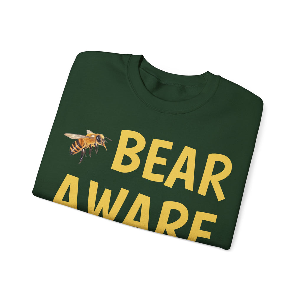 Bear Aware Unisex Crewneck Sweatshirt — Nature-Lover Eco Graphic Pullover