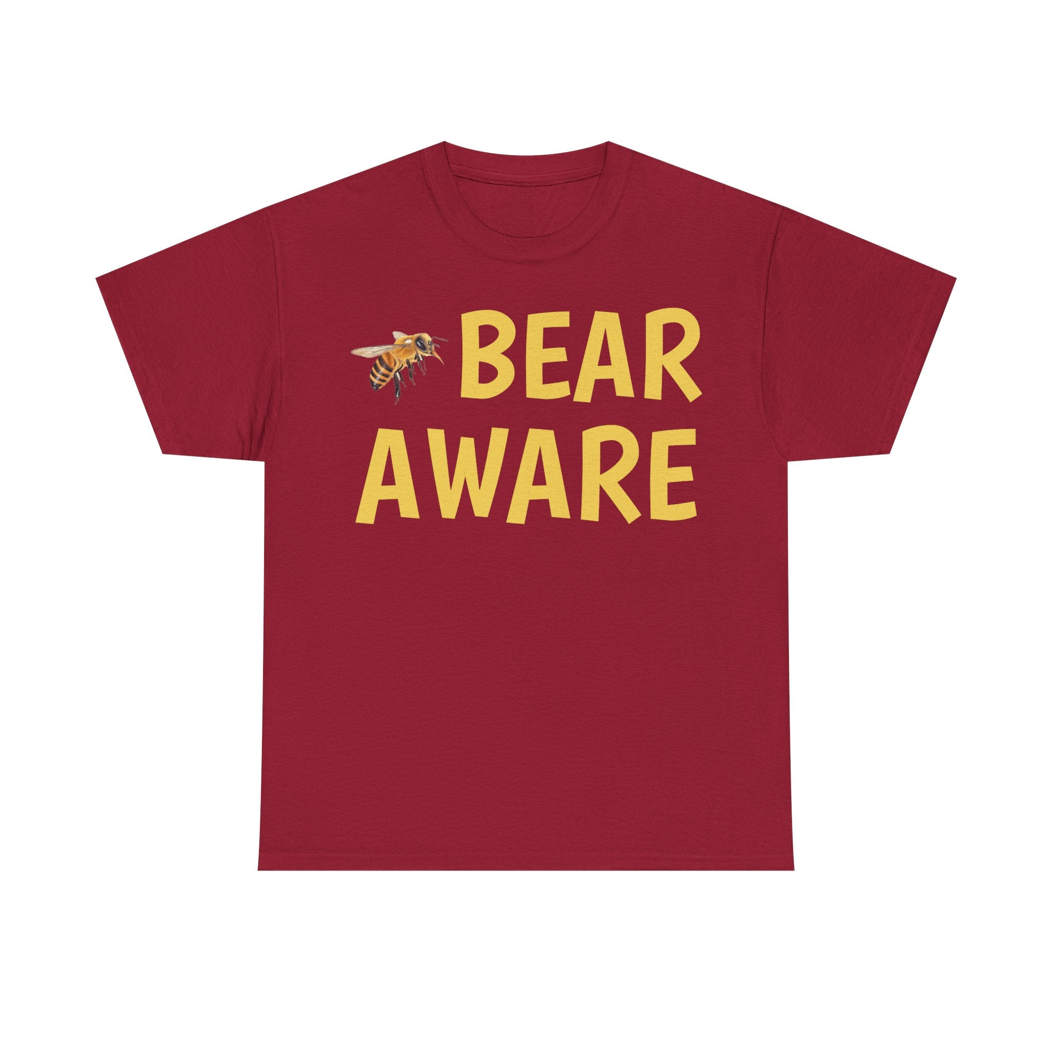Bear Aware Unisex Tee — Funny Nature T-Shirt with Bee Graphic