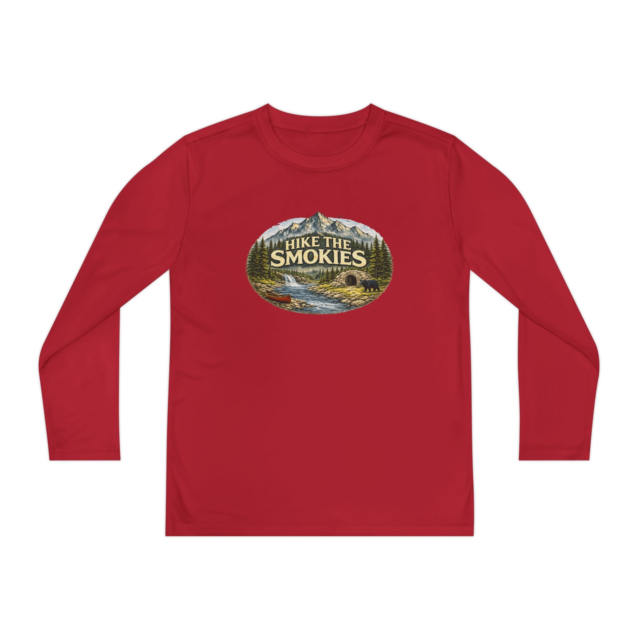Youth Long Sleeve Tee — "Hike the Smokies" Nature Graphic