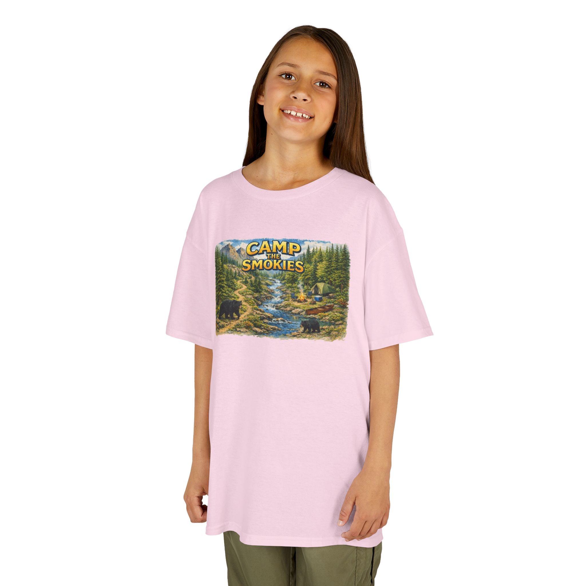 Kids Camp The Smokies T-Shirt — Scenic Smoky Mountains Camp Tee