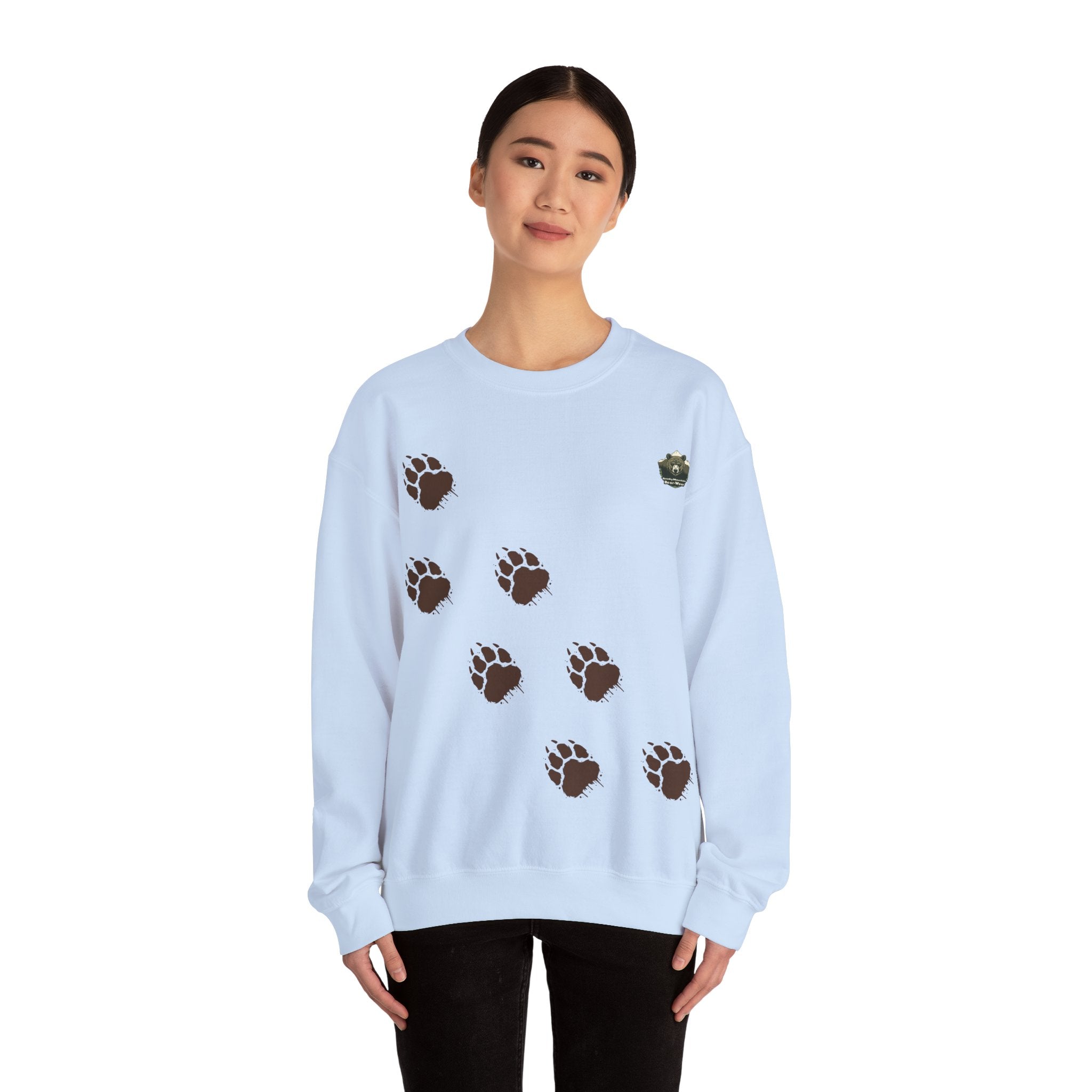 Muddy Bear Paw Tracks - Unisex Pullover Sweatshirt