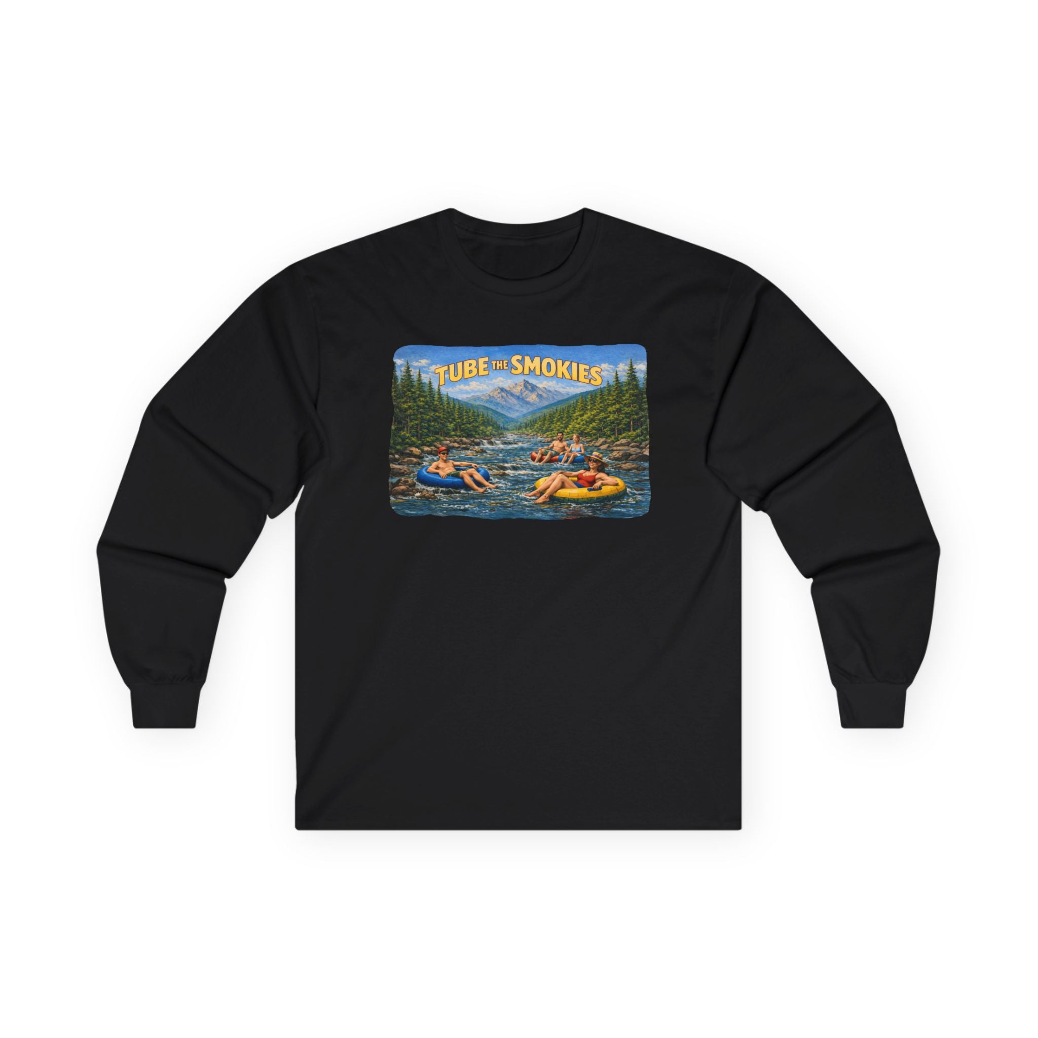 Smokies River Tubing Long Sleeve Tee – Vintage Outdoor Adventure Design