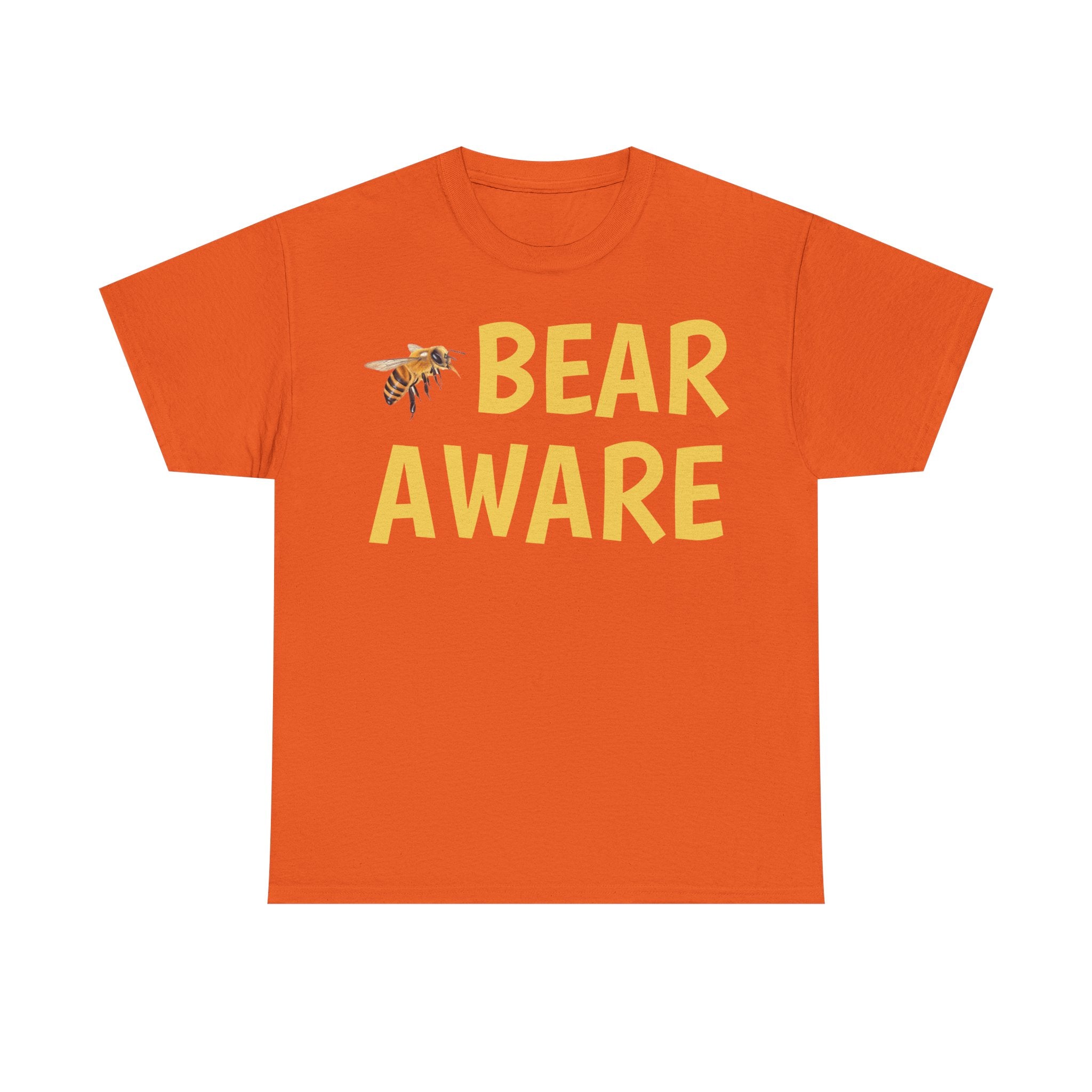 Bear Aware Unisex Tee — Funny Nature T-Shirt with Bee Graphic