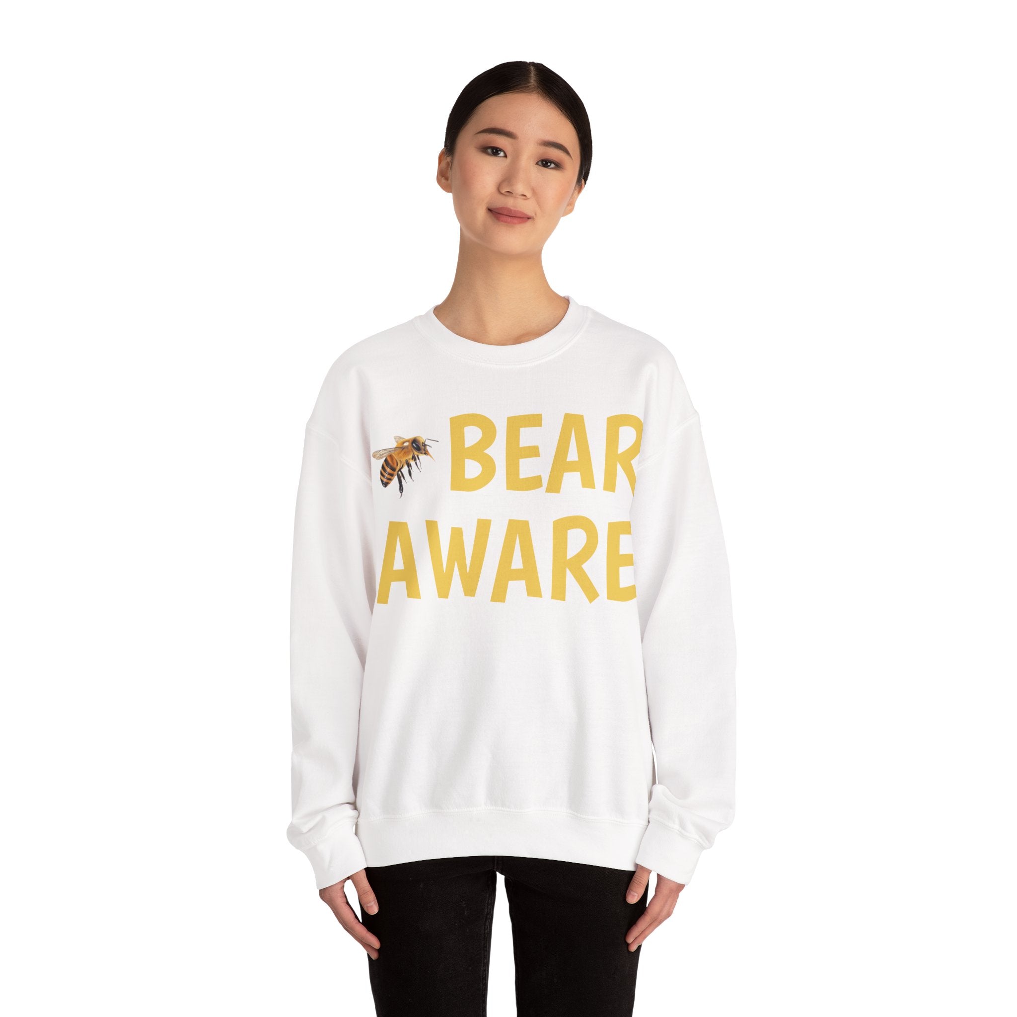 Bear Aware Unisex Crewneck Sweatshirt — Nature-Lover Eco Graphic Pullover