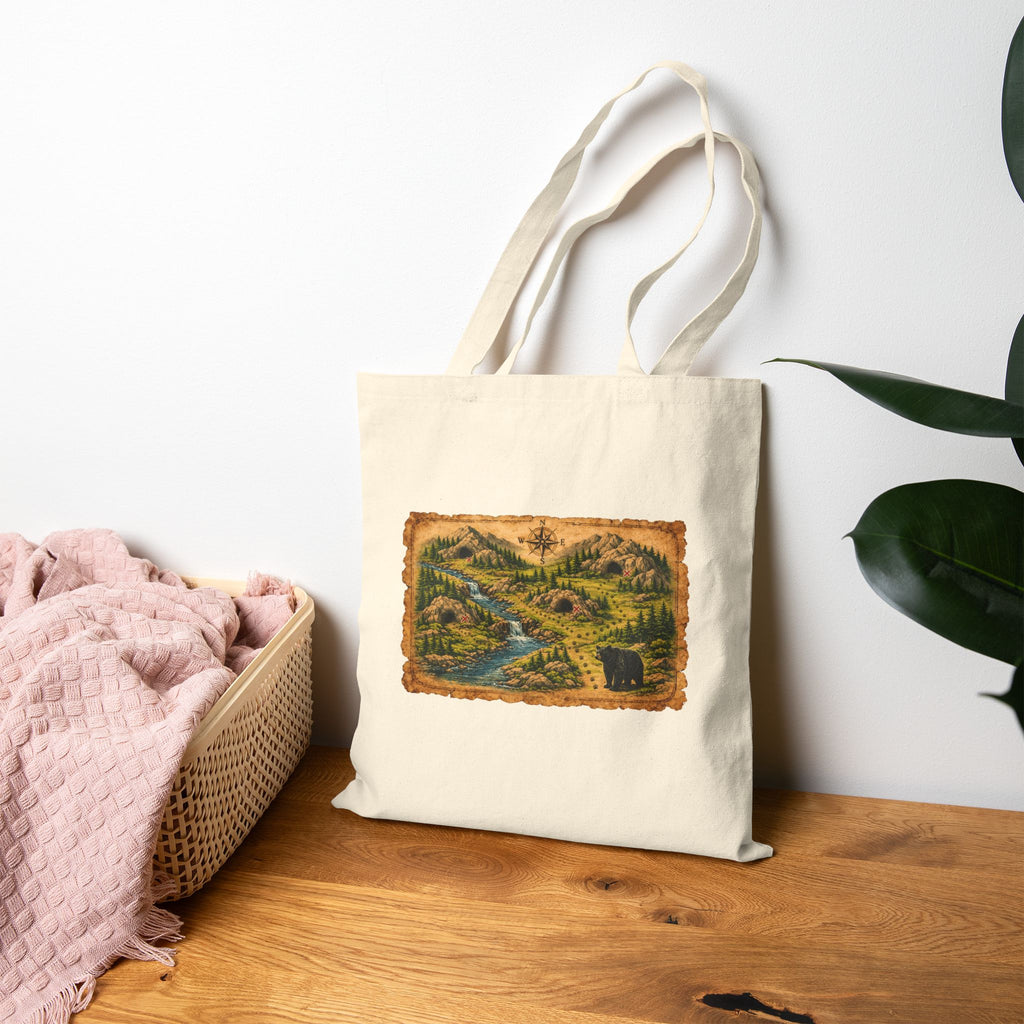 Canvas Tote Bag — Vintage Wilderness Landscape Print