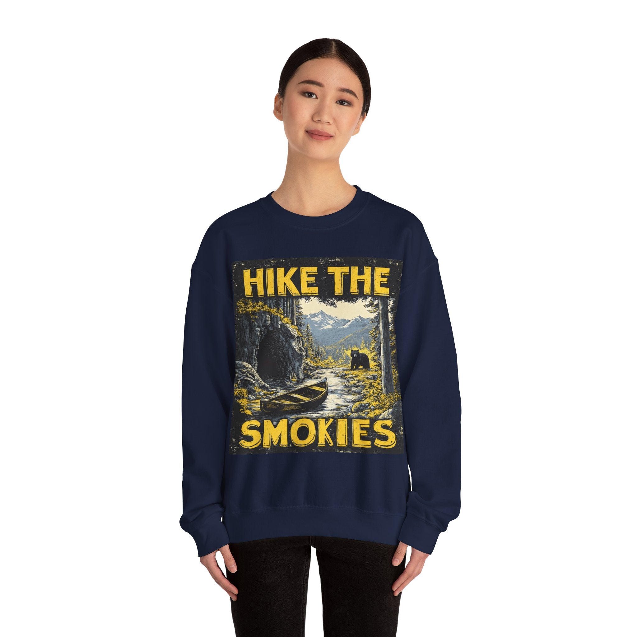 Hike the Smokies Sweatshirt — Vintage Mountain Hiking Unisex Crewneck