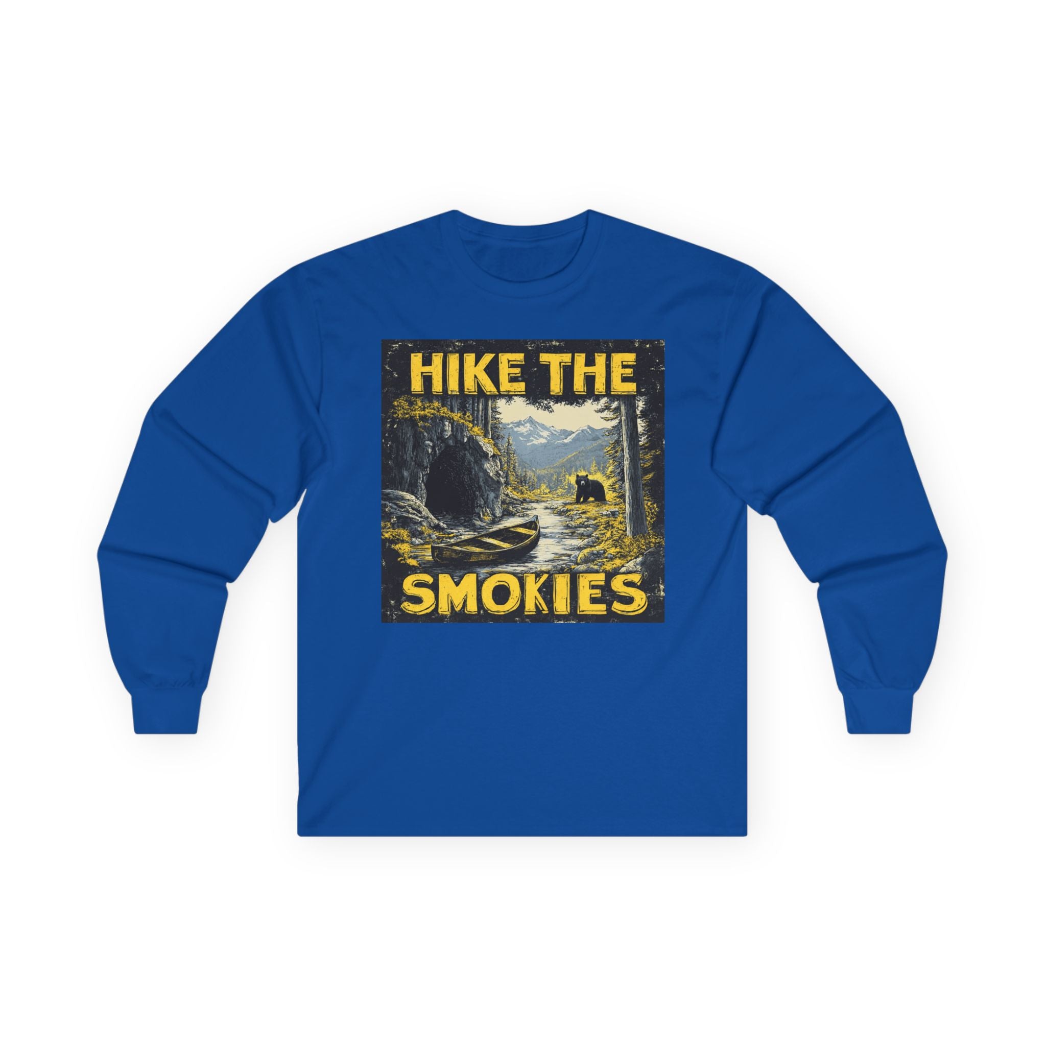 Hike the Smokies Long Sleeve Unisex Tee — Vintage Mountain Hiking Shirt