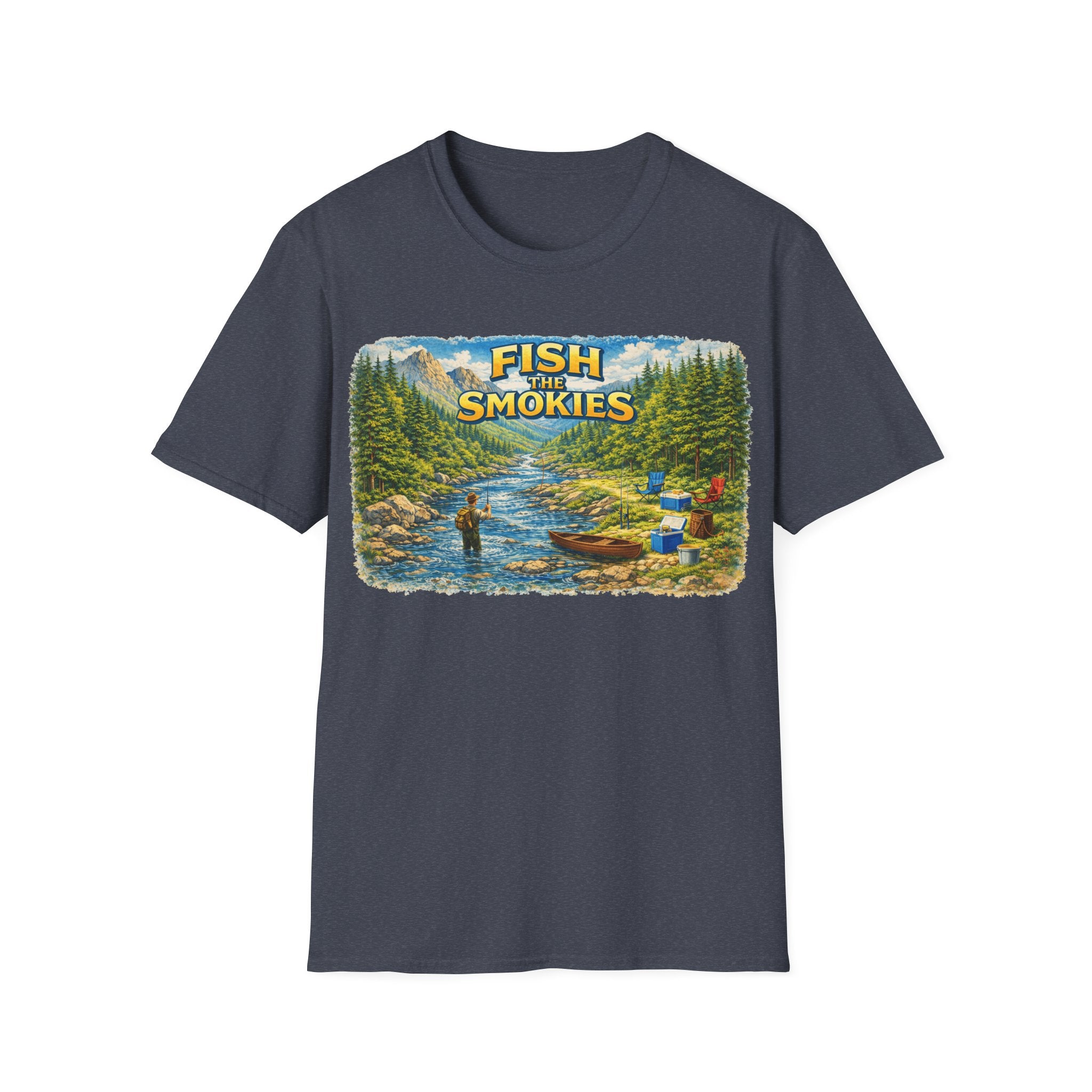 Fish the Smokies Unisex T-Shirt — Scenic Fishing River Graphic Tee