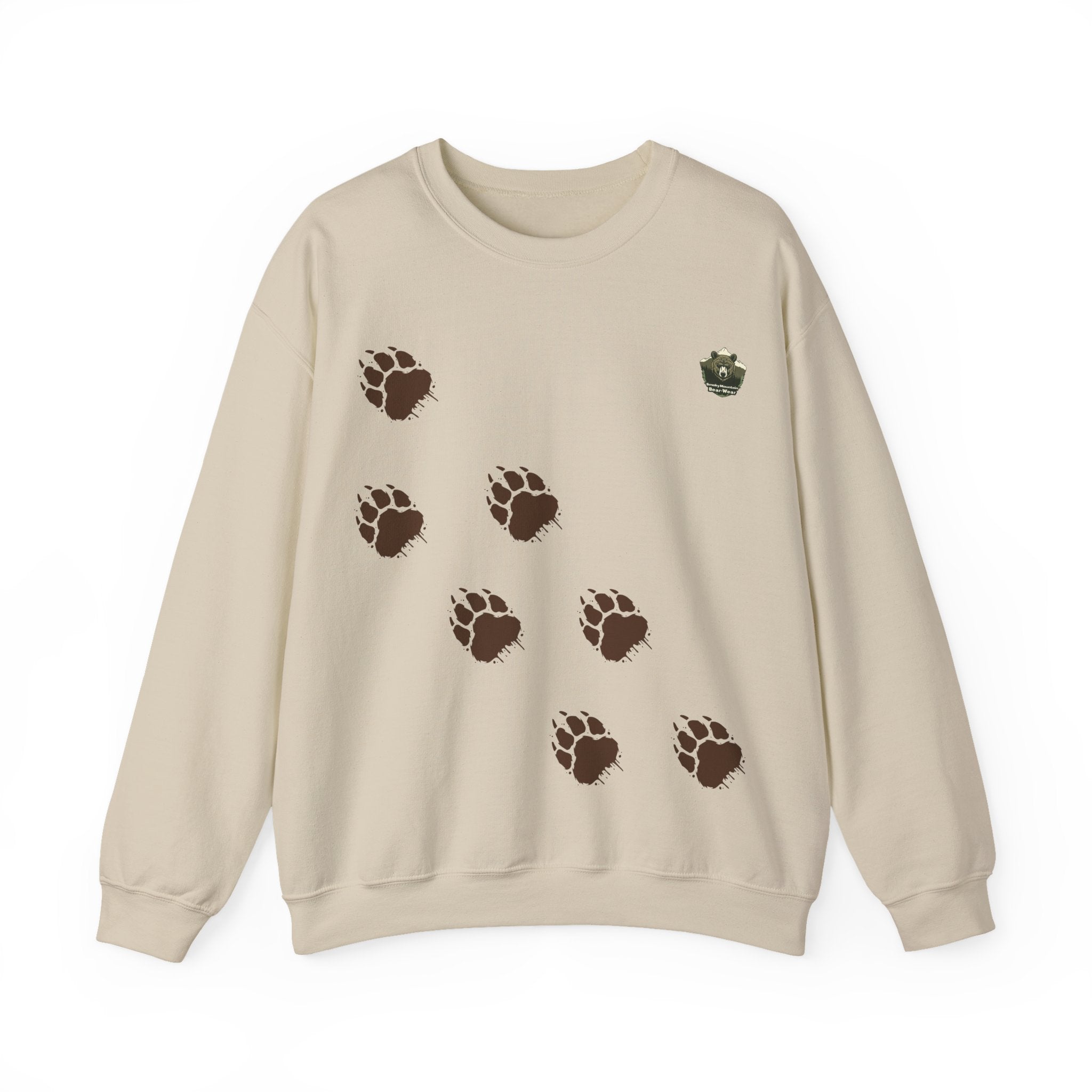 Muddy Bear Paw Tracks - Unisex Pullover Sweatshirt