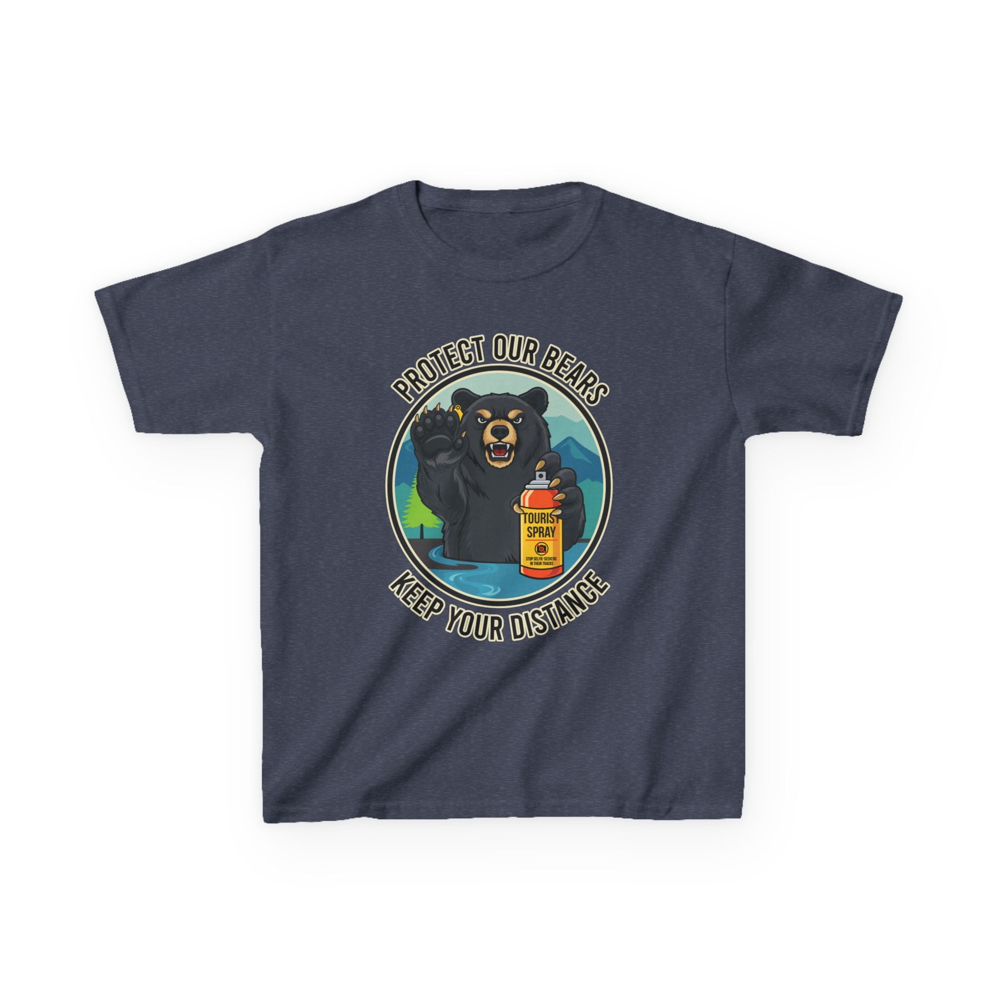 Kids T‑Shirt — "Protect Our Bears, Keep Your Distance" Cute Bear Conservation Tee