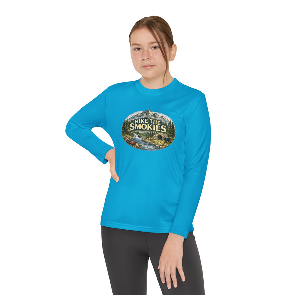 Youth Long Sleeve Tee — "Hike the Smokies" Nature Graphic