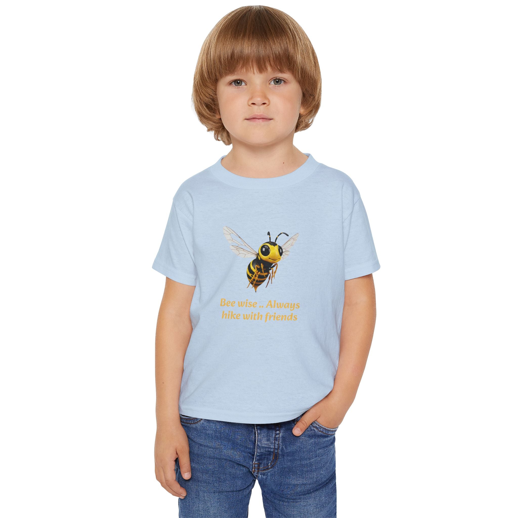 Toddler T‑Shirt — Cute Bee Design “Bee Wise… Always Hike with Friends”