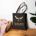 Bee Wise Tote Bag — "Bee wise .. Always hike with friends" Cute Nature Hiking Canvas Tote