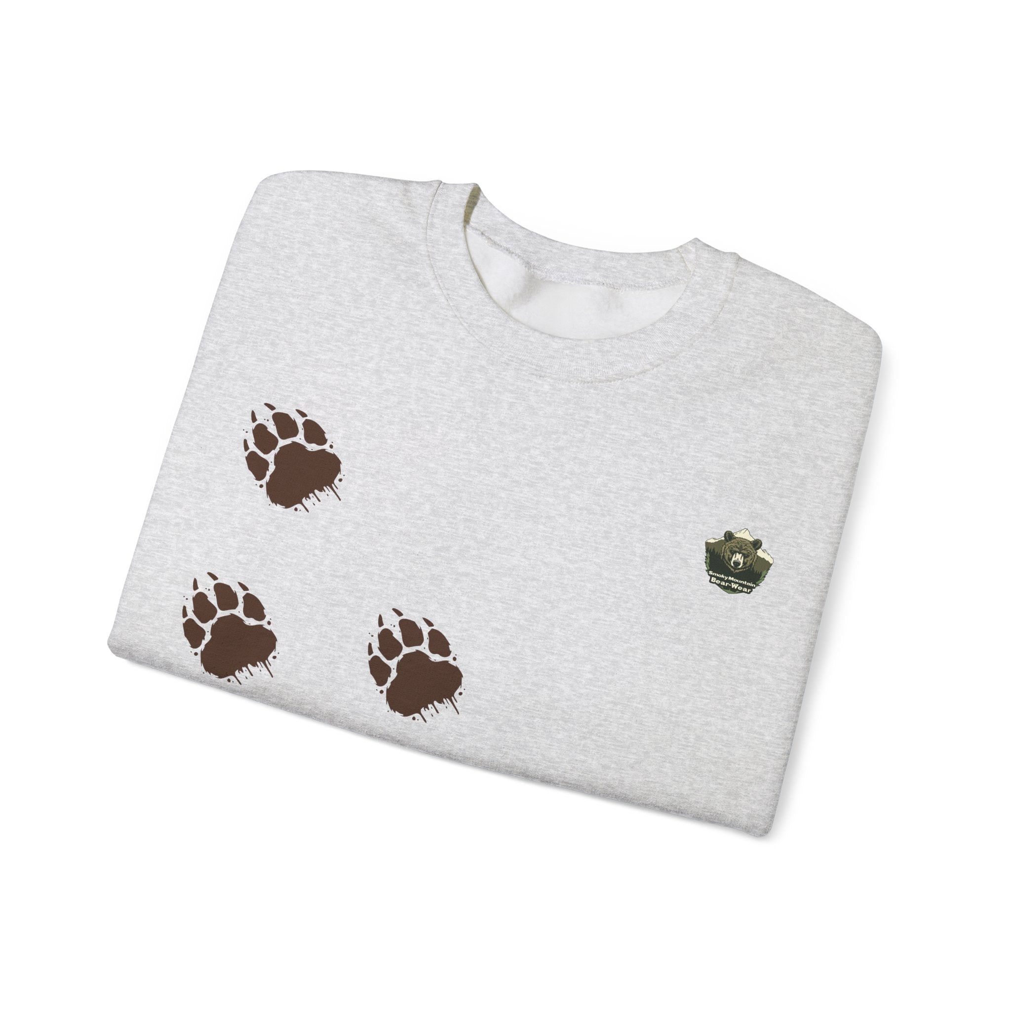 Muddy Bear Paw Tracks - Unisex Pullover Sweatshirt