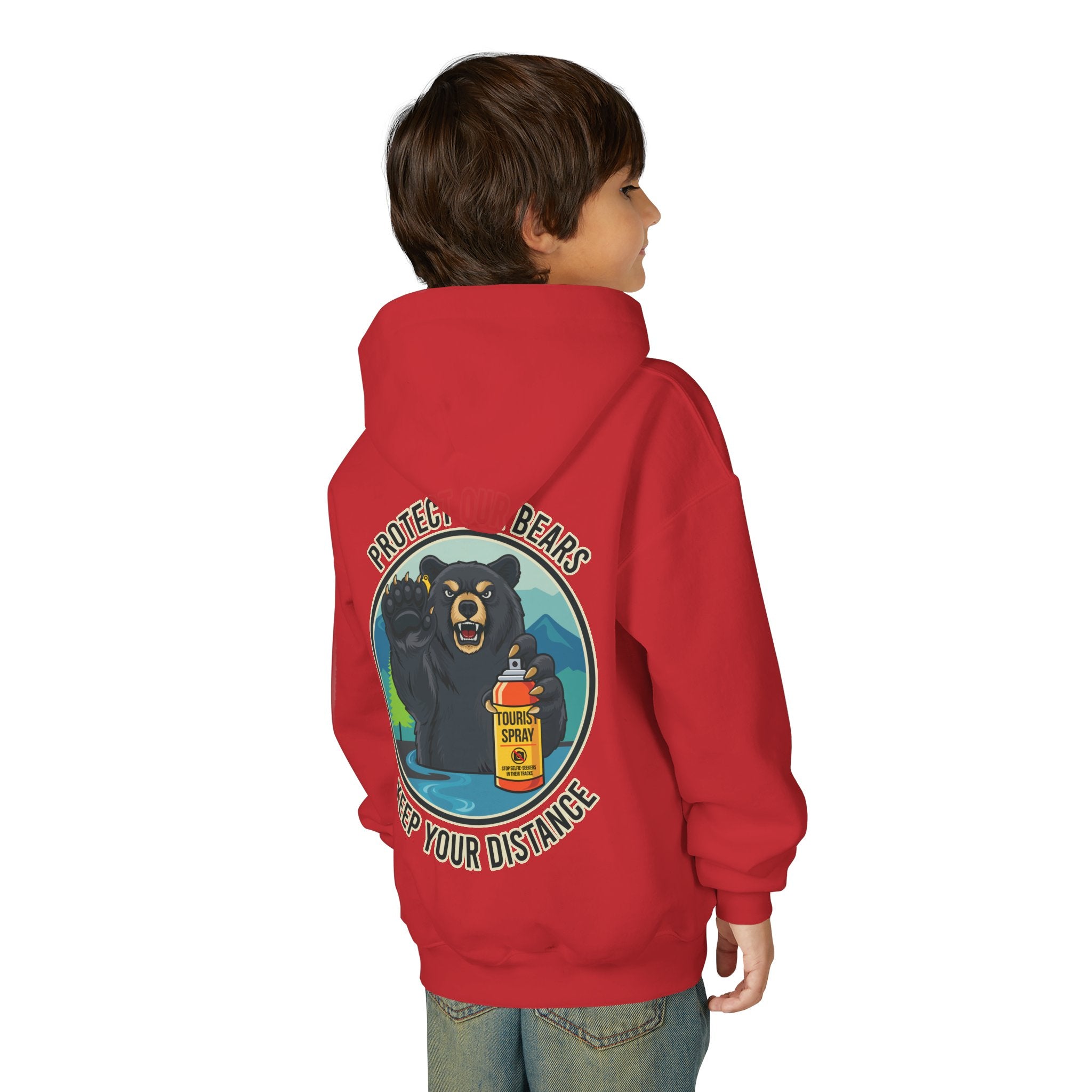 Bear Safety Youth Hoodie — "Protect Our Bears, Keep Your Distance"