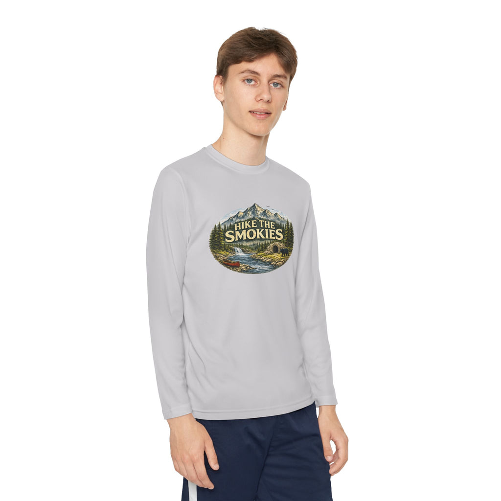 Youth Long Sleeve Tee — "Hike the Smokies" Nature Graphic