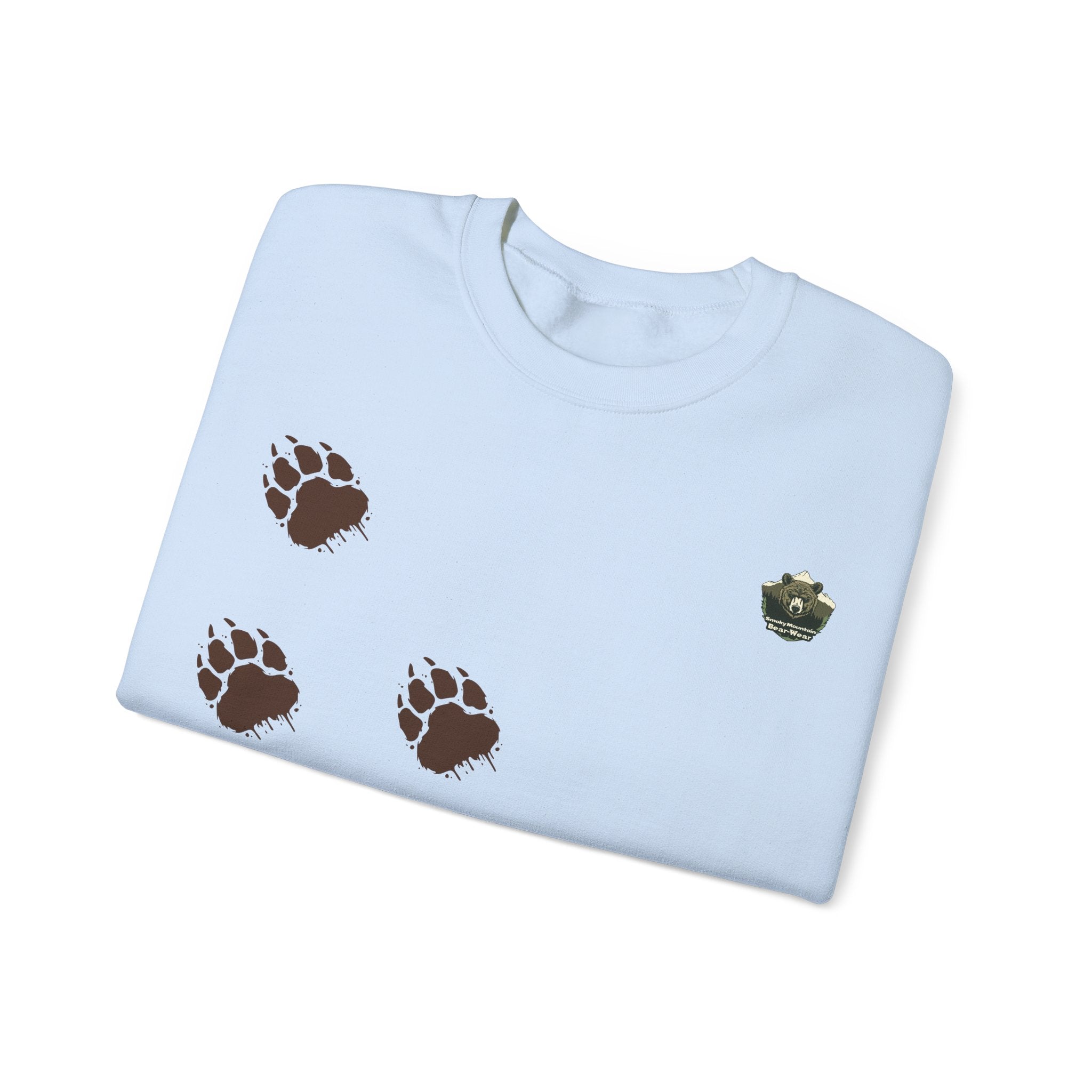 Muddy Bear Paw Tracks - Unisex Pullover Sweatshirt