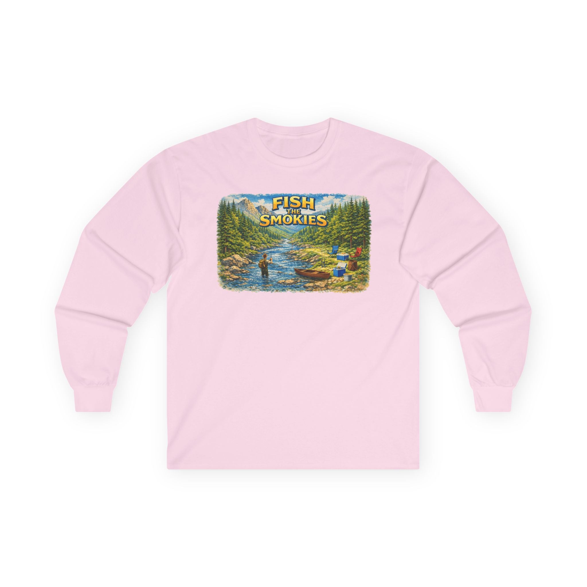 Fish the Smokies Long Sleeve Unisex Tee — Scenic Mountain Fly Fishing Shirt