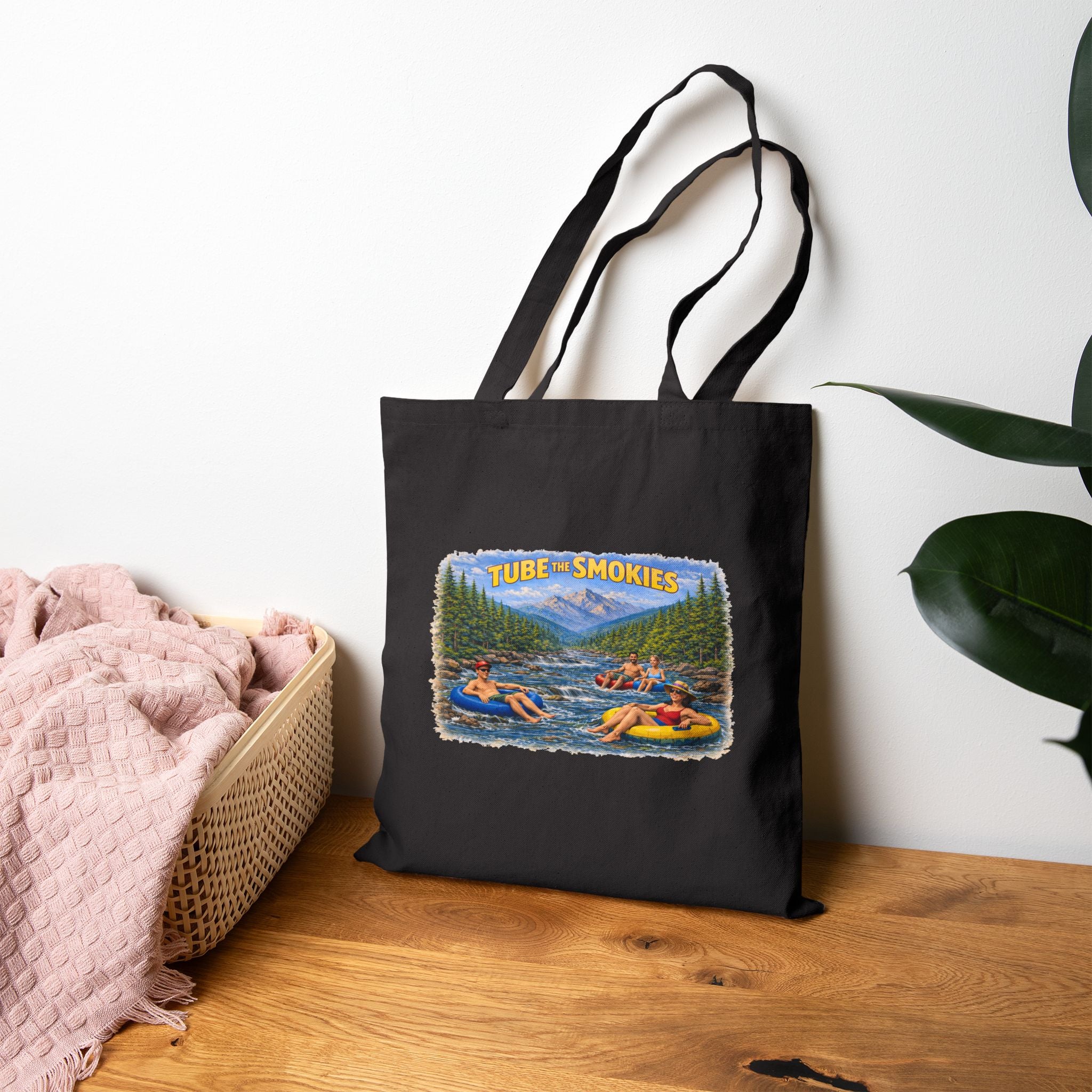 Tube the Smokies Tote Bag – River Tubing Cotton Canvas Tote