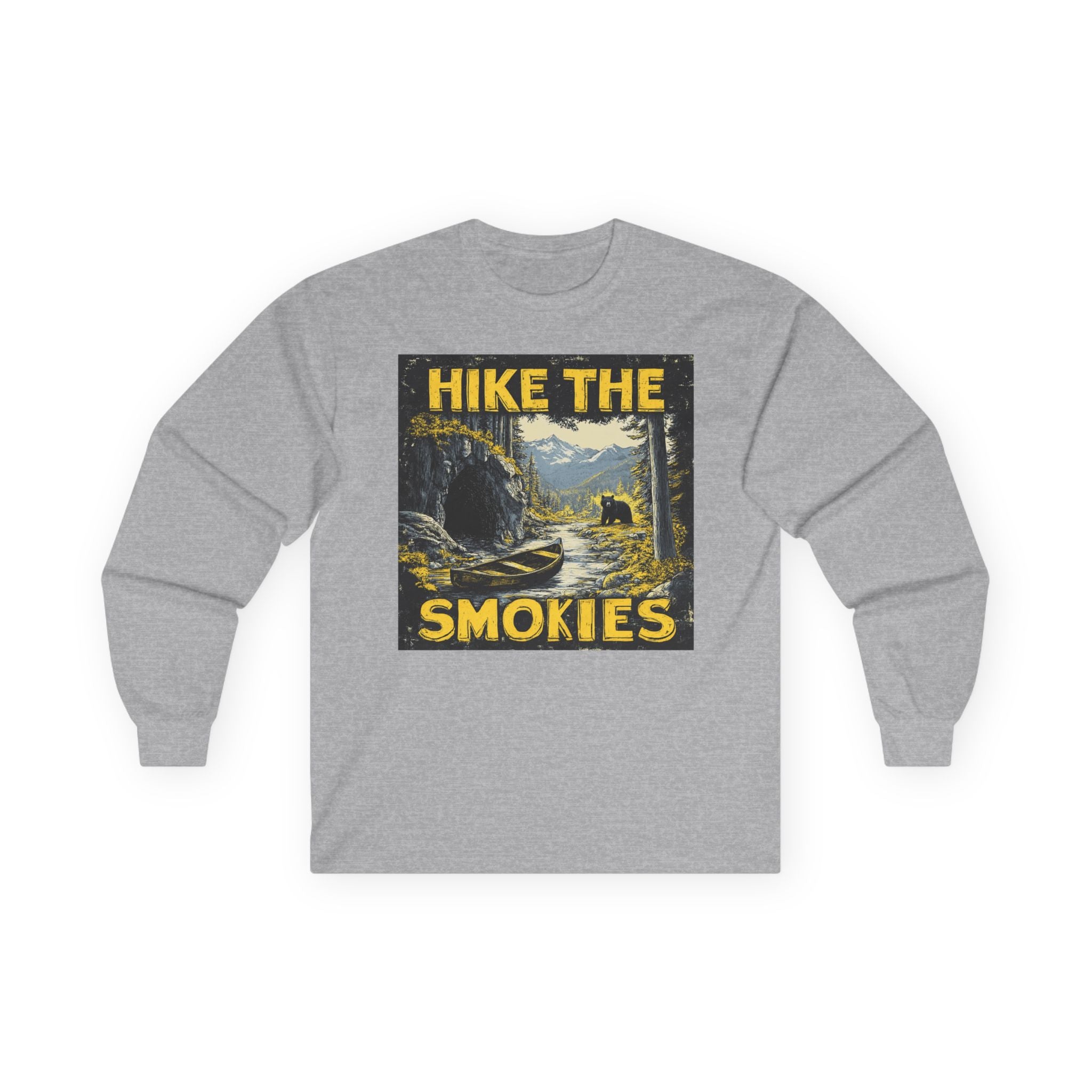 Hike the Smokies Long Sleeve Unisex Tee — Vintage Mountain Hiking Shirt