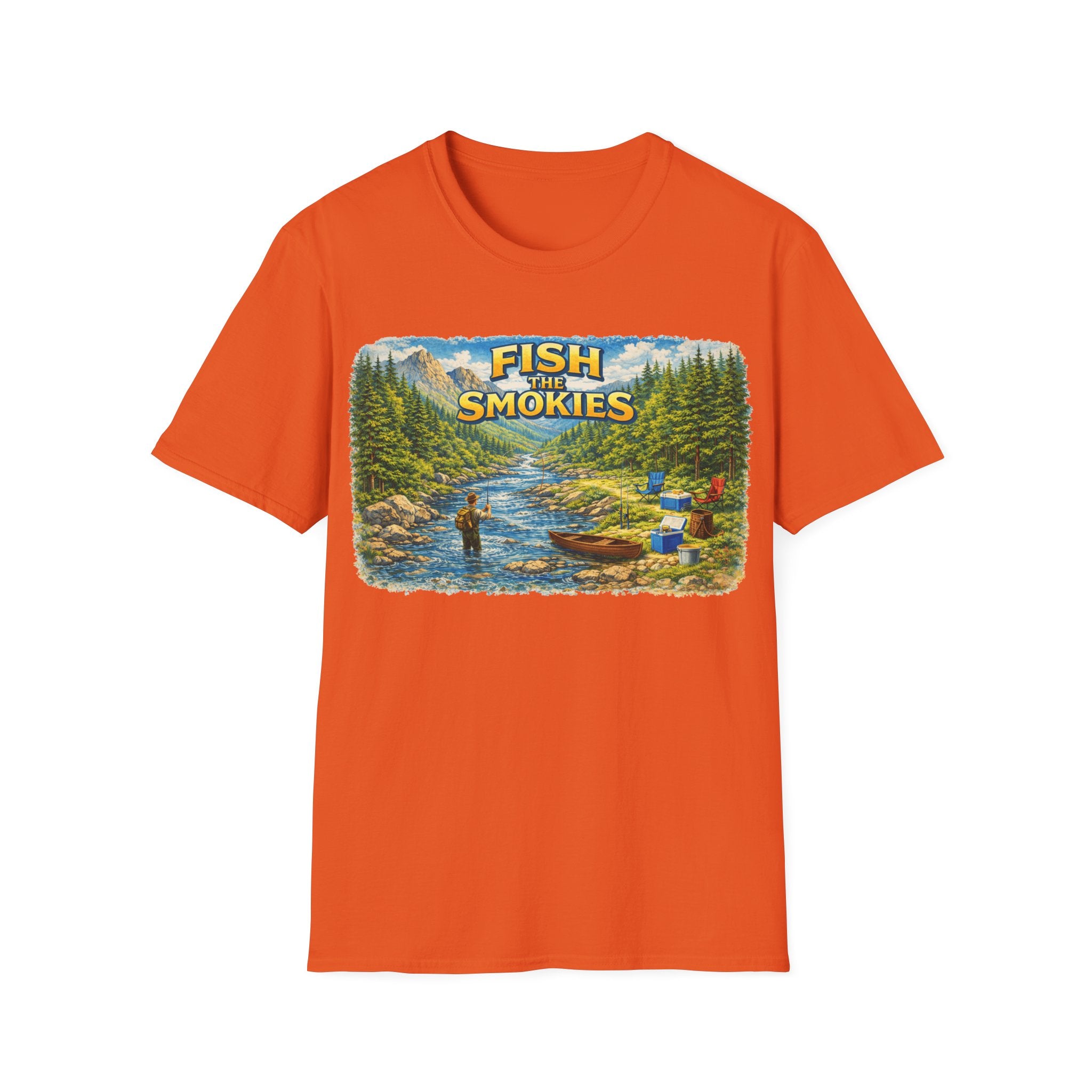 Fish the Smokies Unisex T-Shirt — Scenic Fishing River Graphic Tee