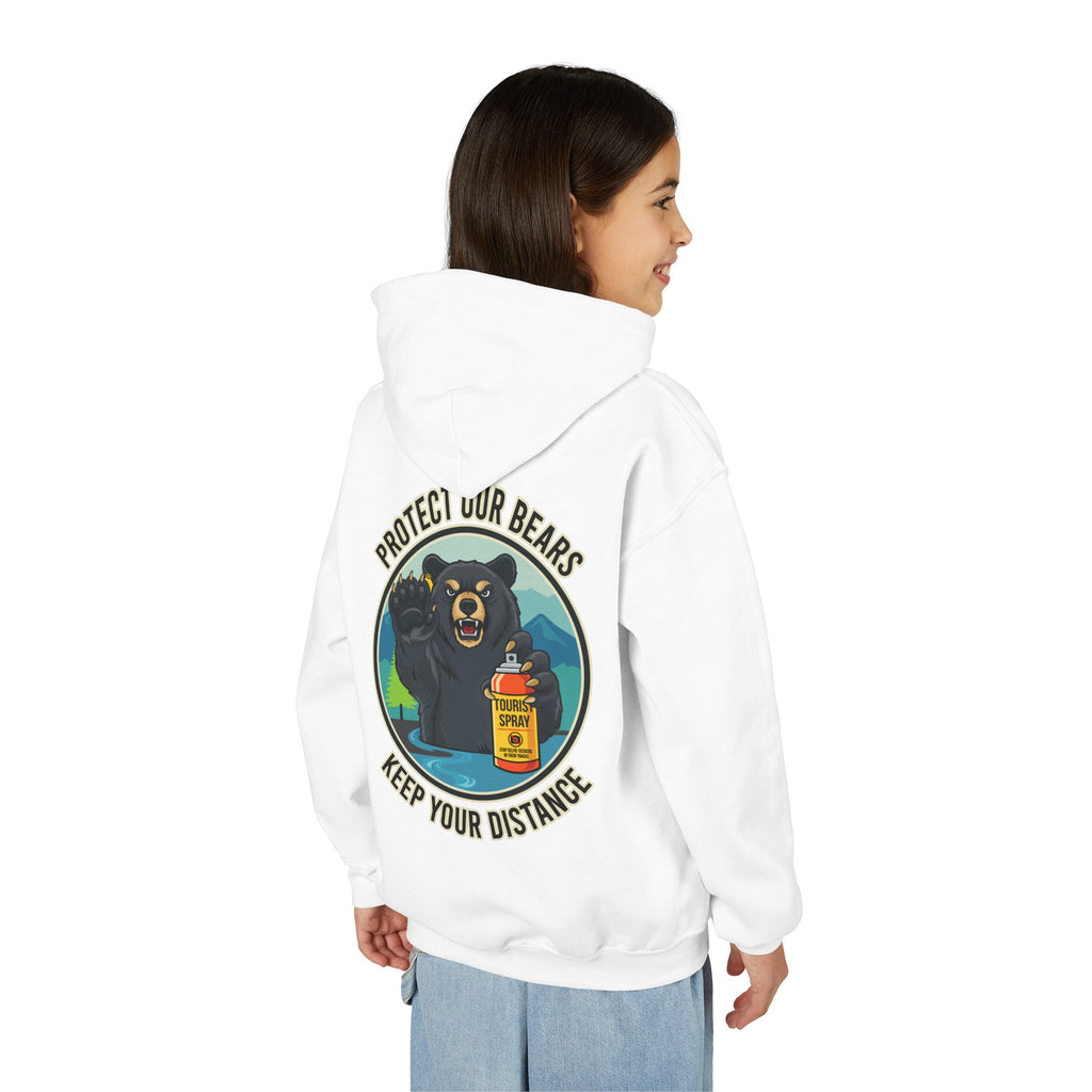 Bear Safety Youth Hoodie — "Protect Our Bears, Keep Your Distance"