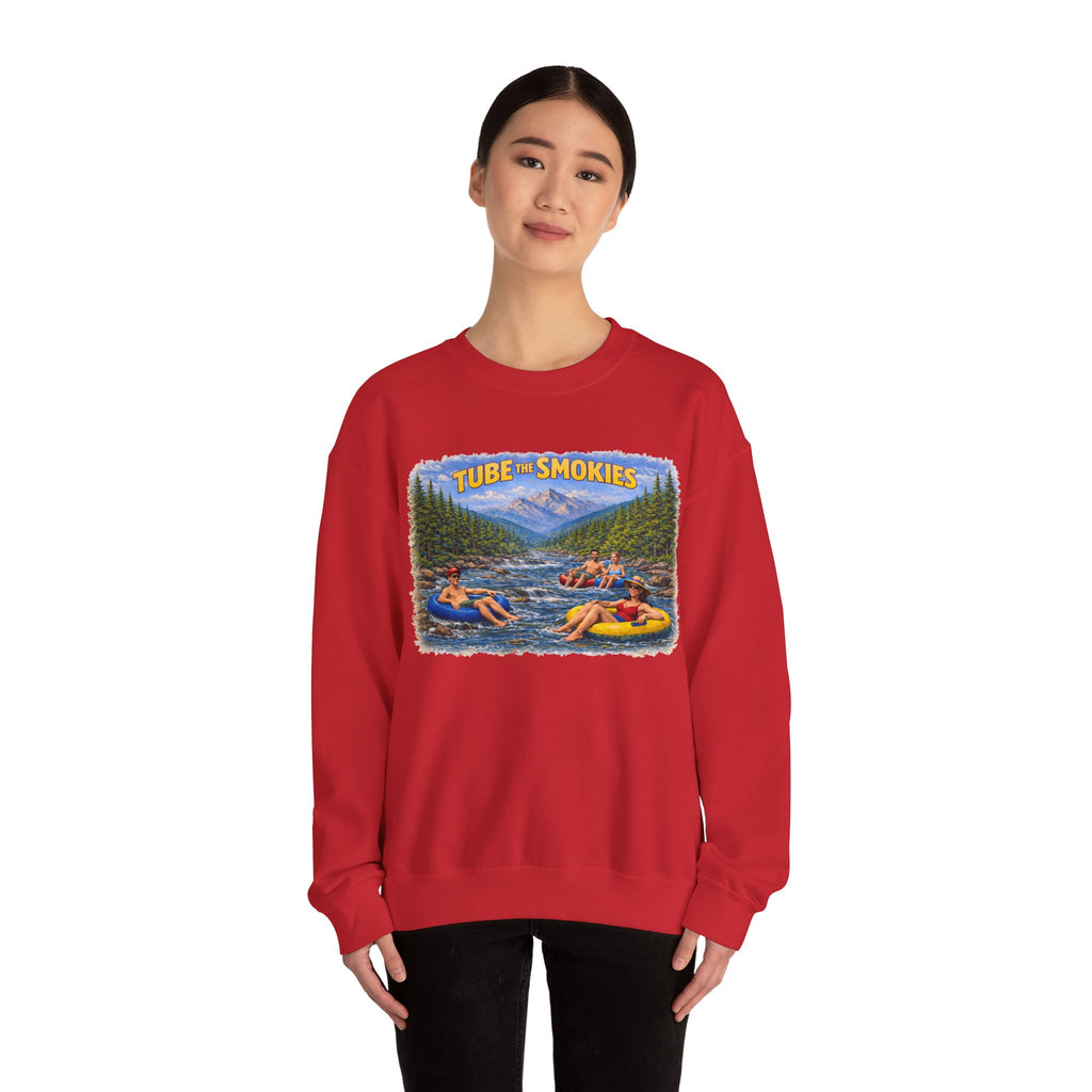 Tube the Smokies Crewneck Sweatshirt – Scenic River Tubing Graphic